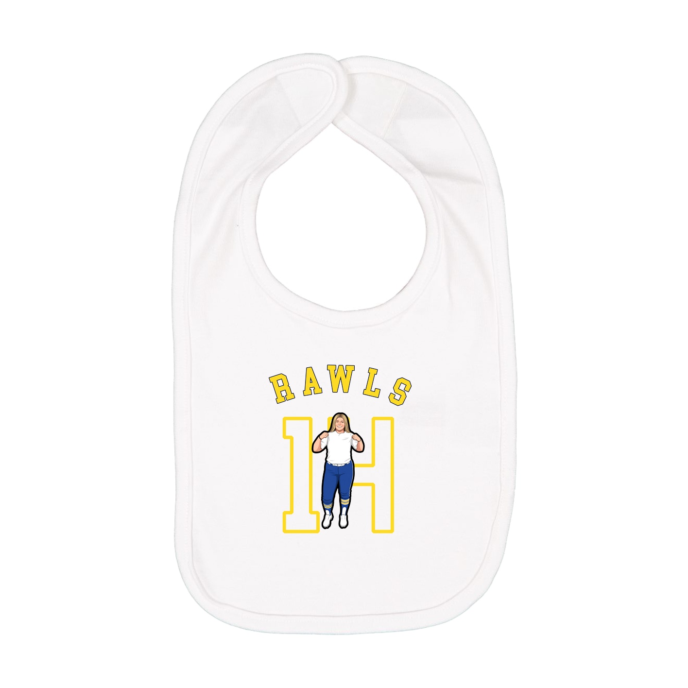 Infant Bib — Shirsey Arch in White