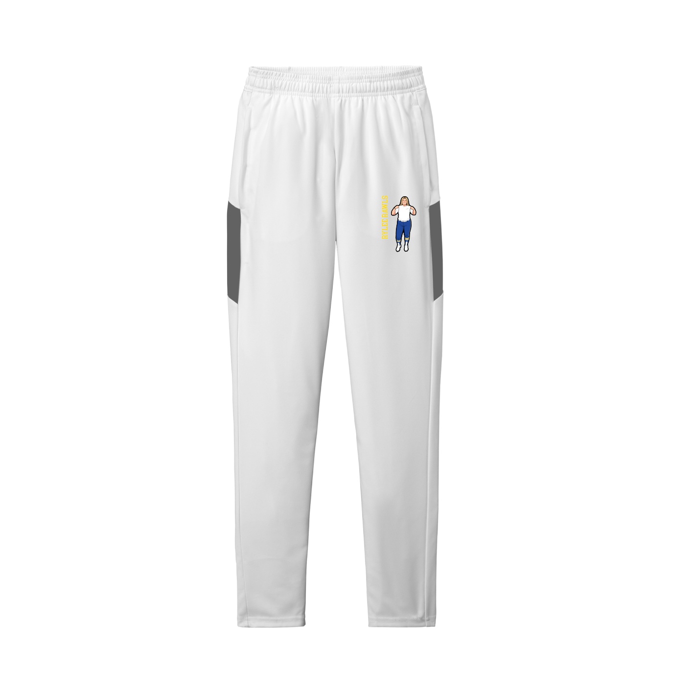 Team Travel Pant — Name Vertical in White/Grey