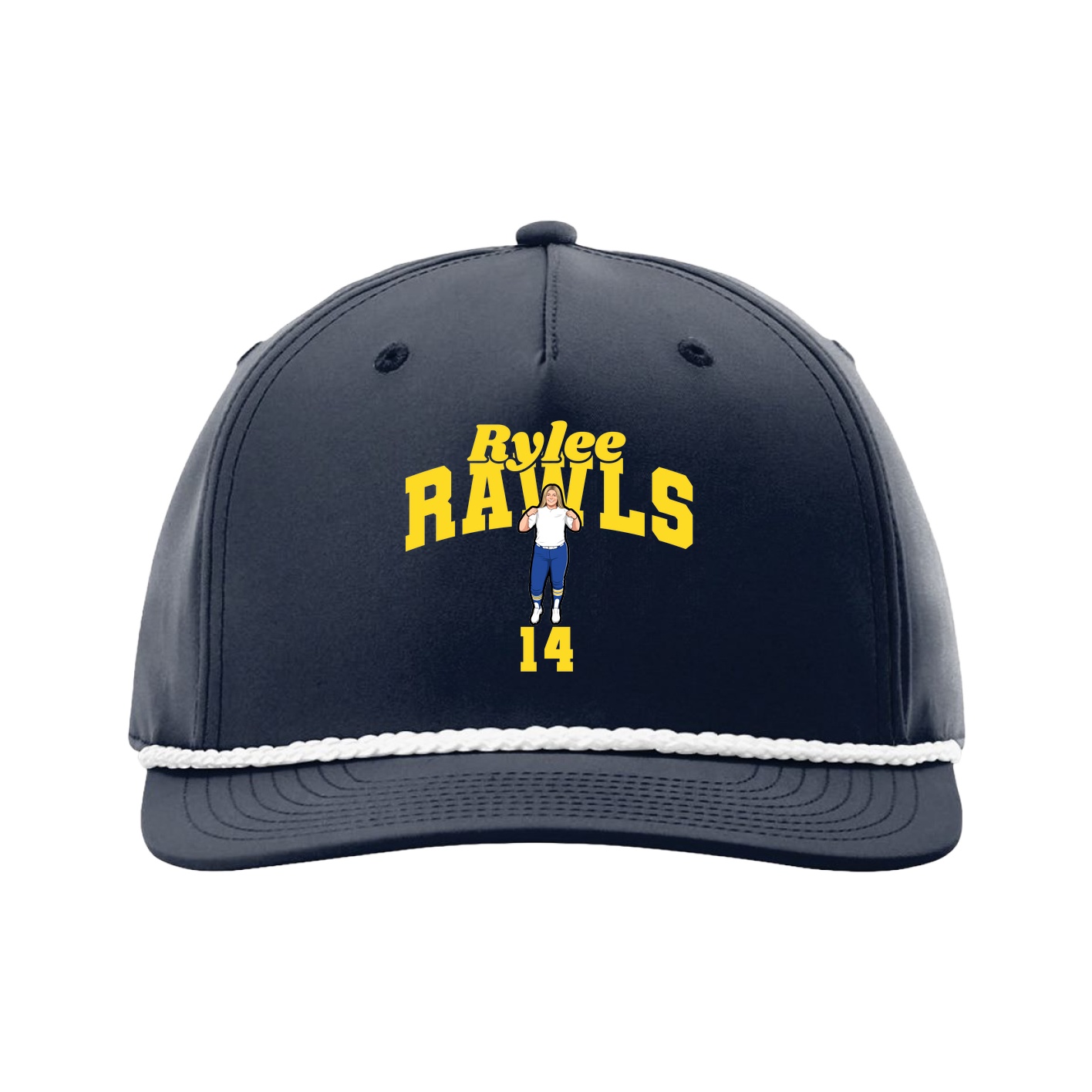 Five-Panel Classic Rope Cap — Signature Arch in Navy
