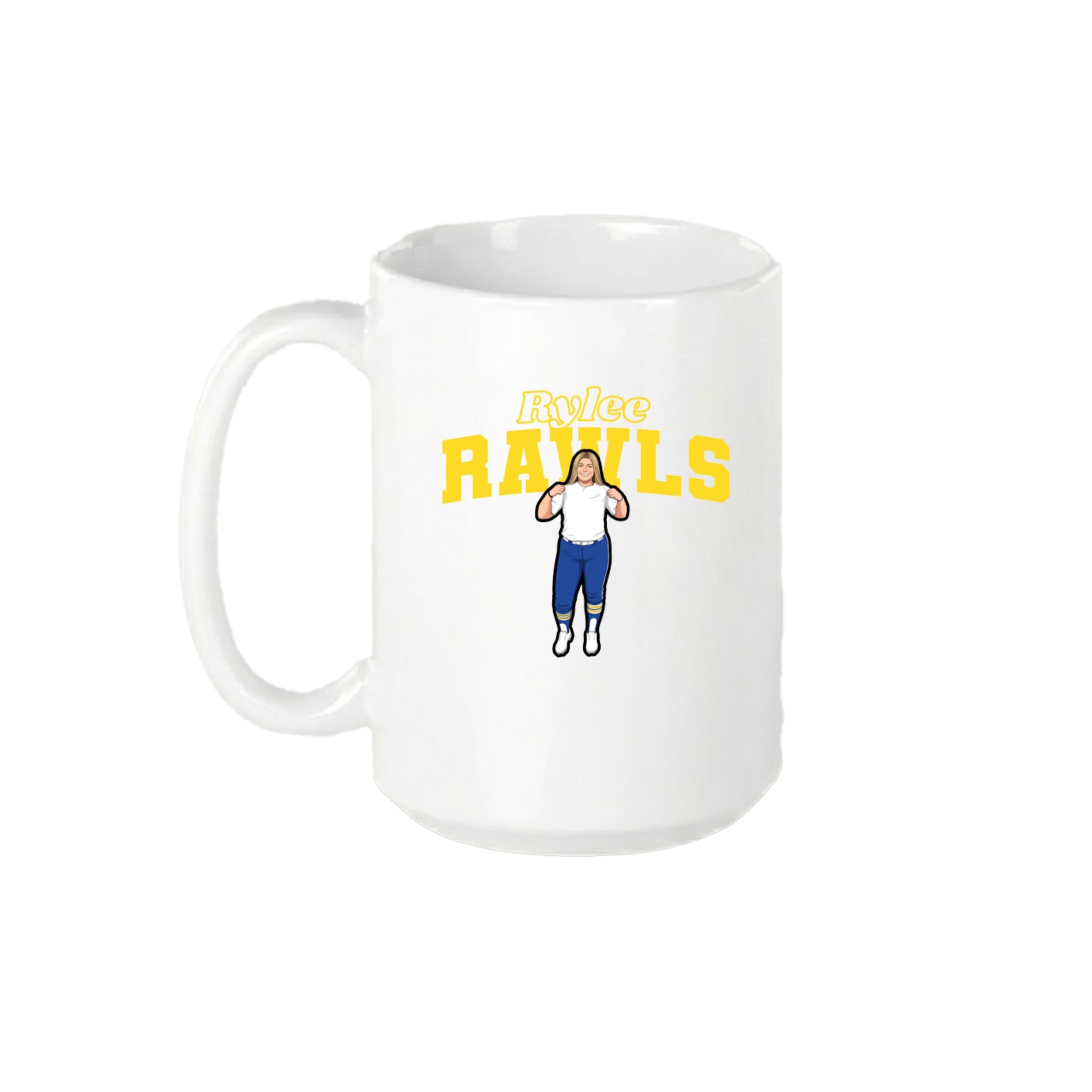 15oz Coffee Mug — Name Arch in White