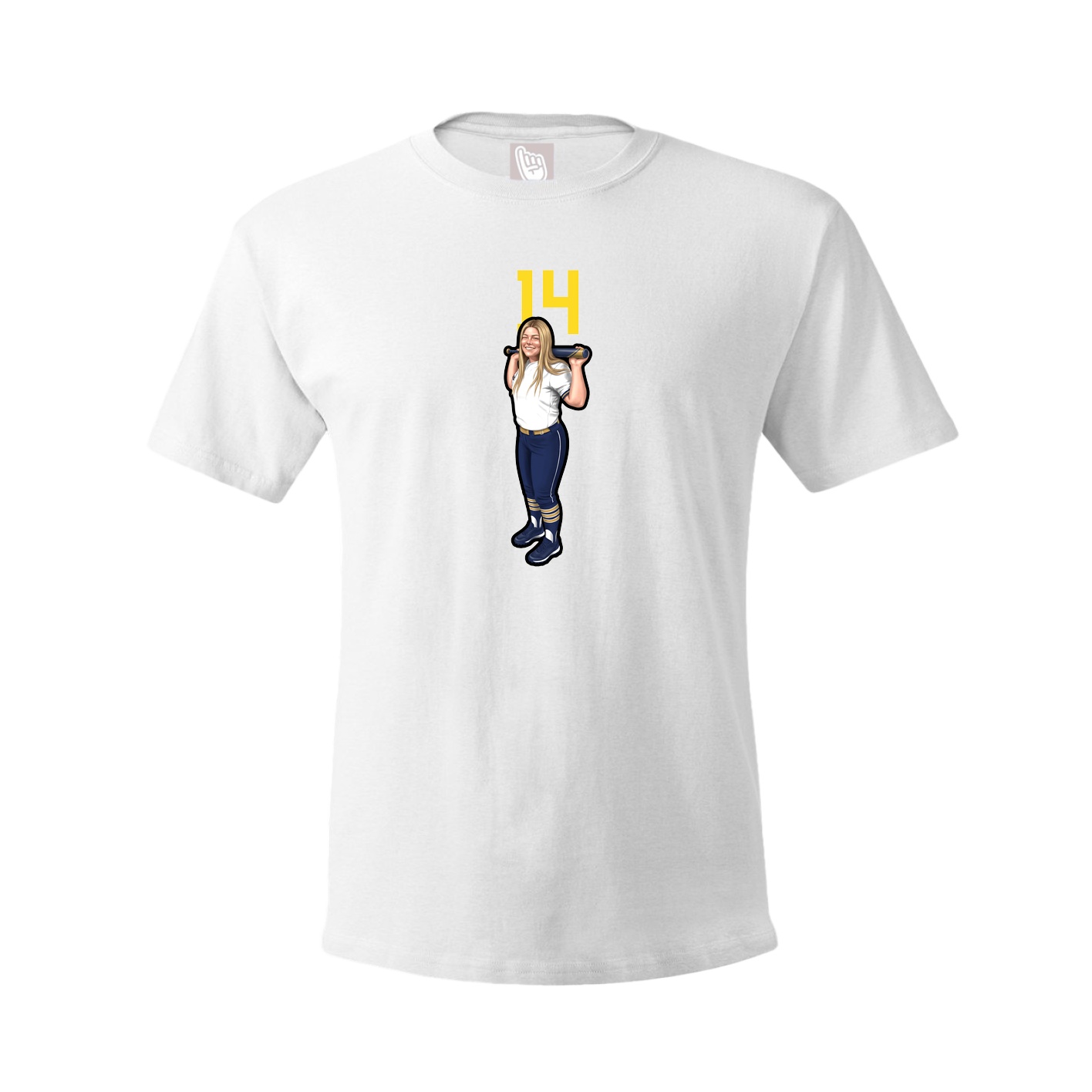 Youth Tee — Number Top in White