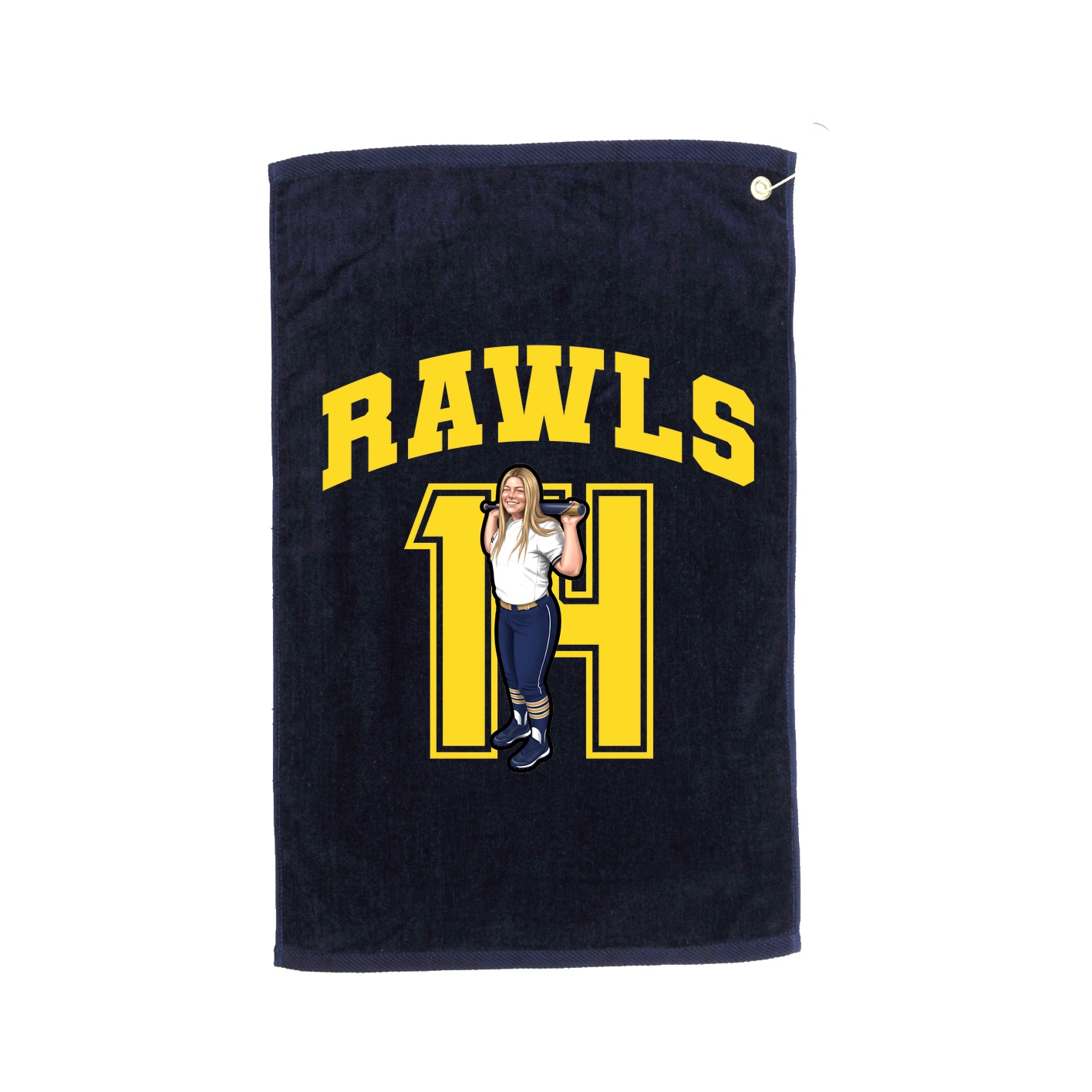Golf Towel — Number in Navy