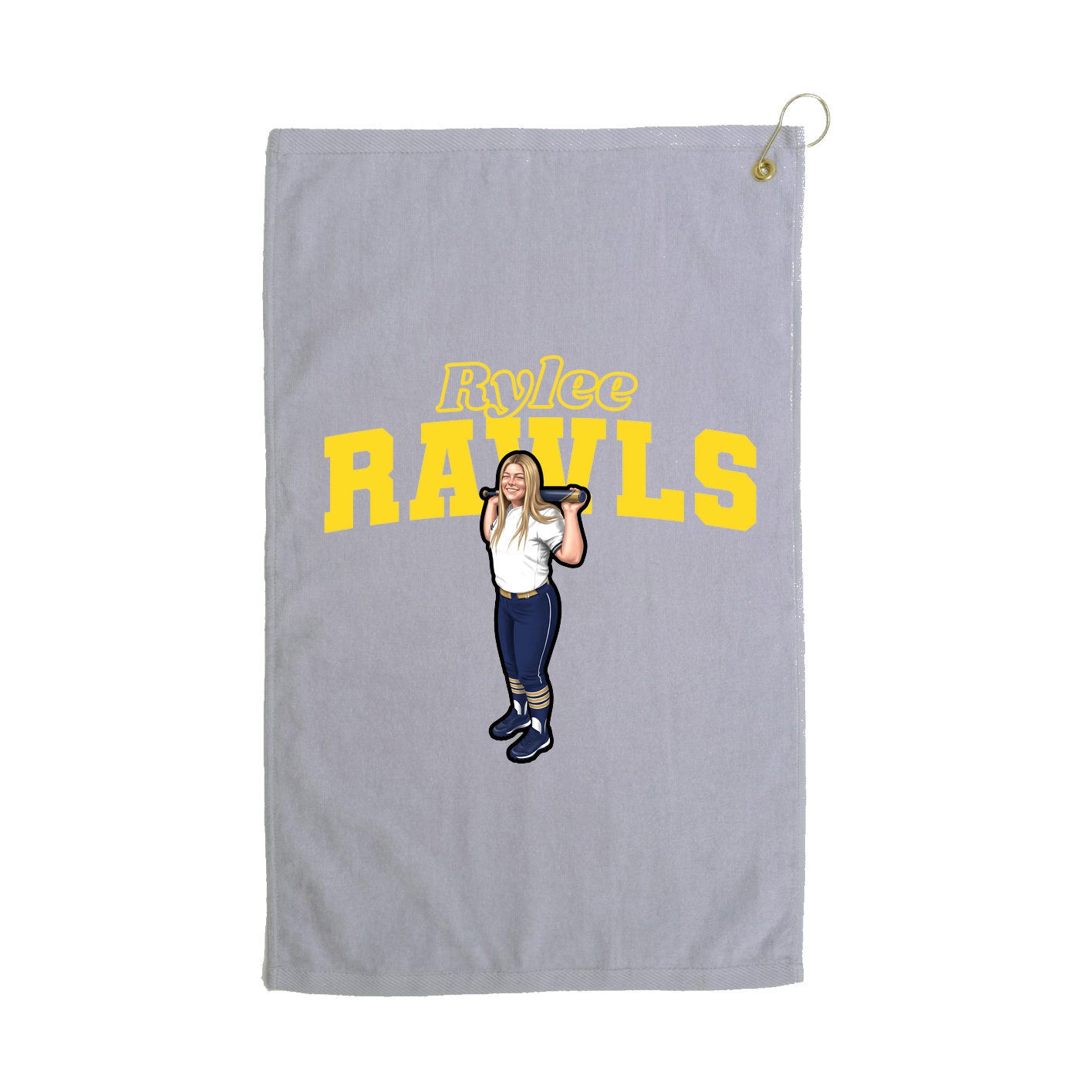 Golf Towel — Name Arch in Grey
