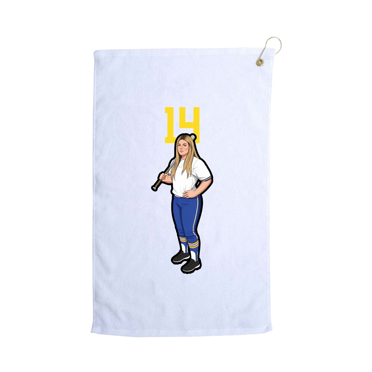 Golf Towel — Number Top in White