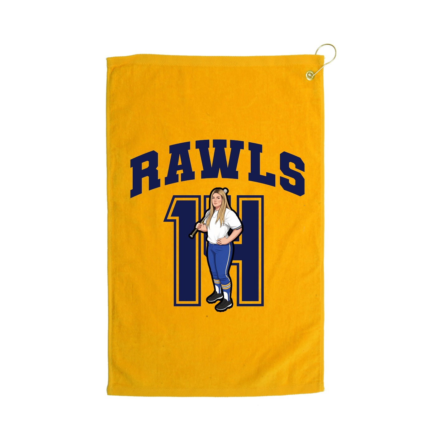 Golf Towel — Number in Gold