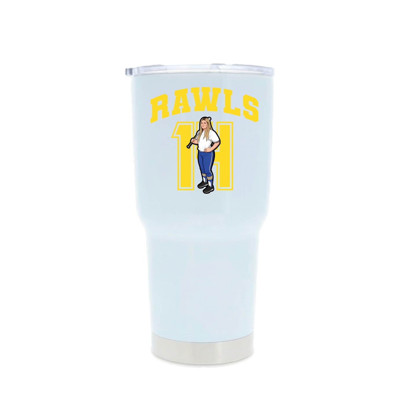 30oz Stainless Steel Tumbler — Number in White