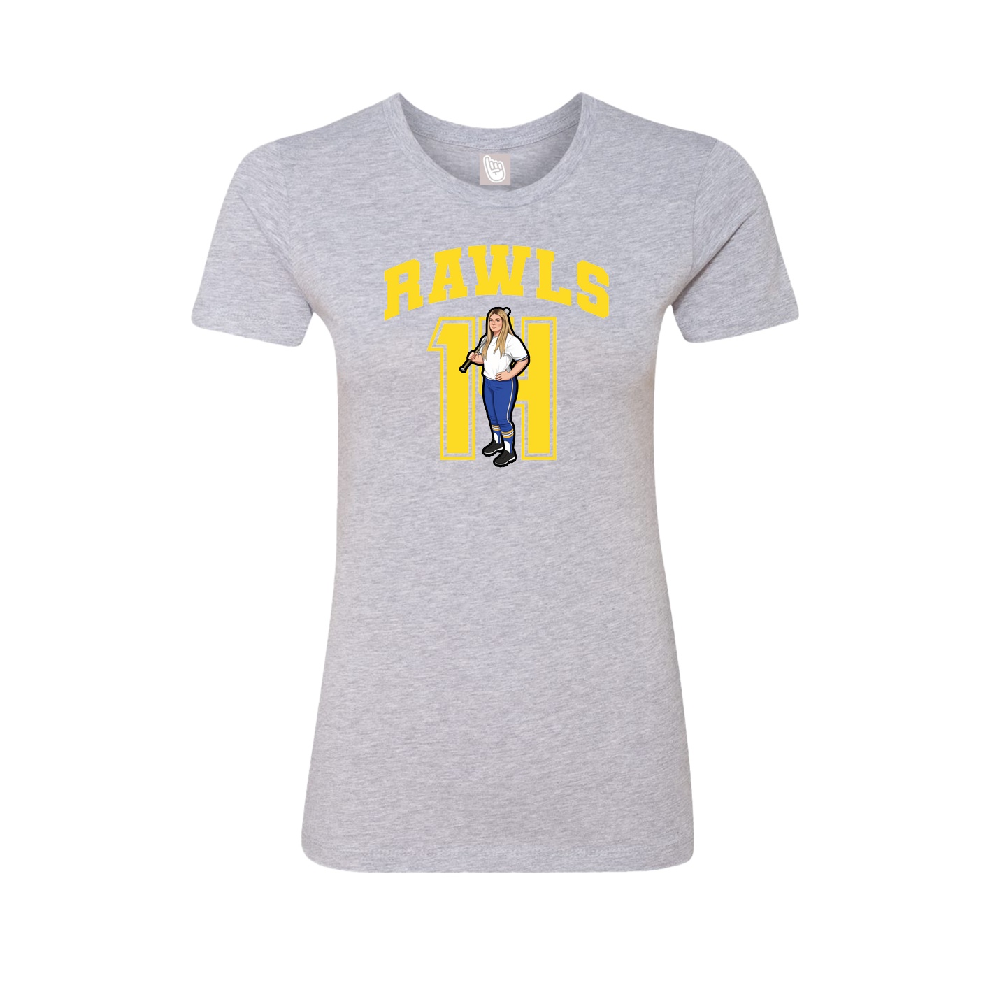 Fitted Women's Tee — Number in Grey
