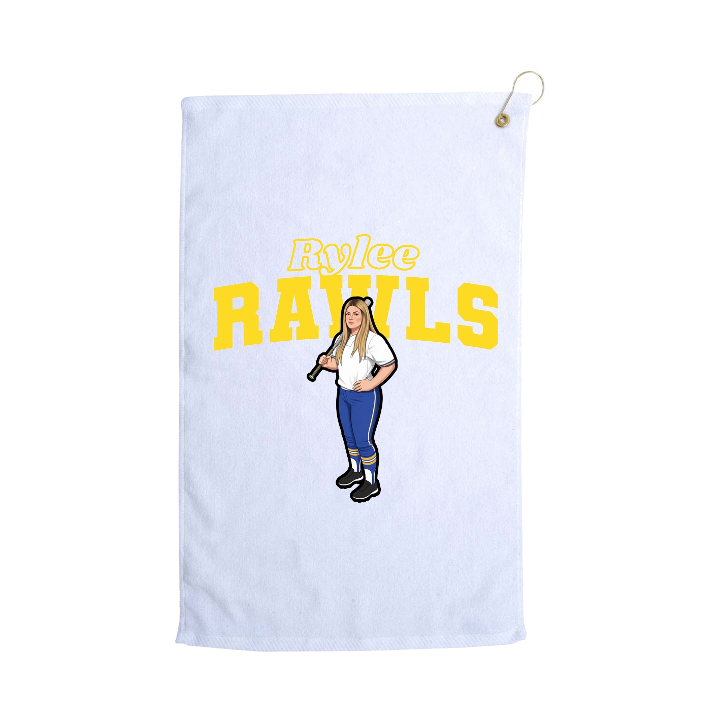 Golf Towel — Name Arch in White