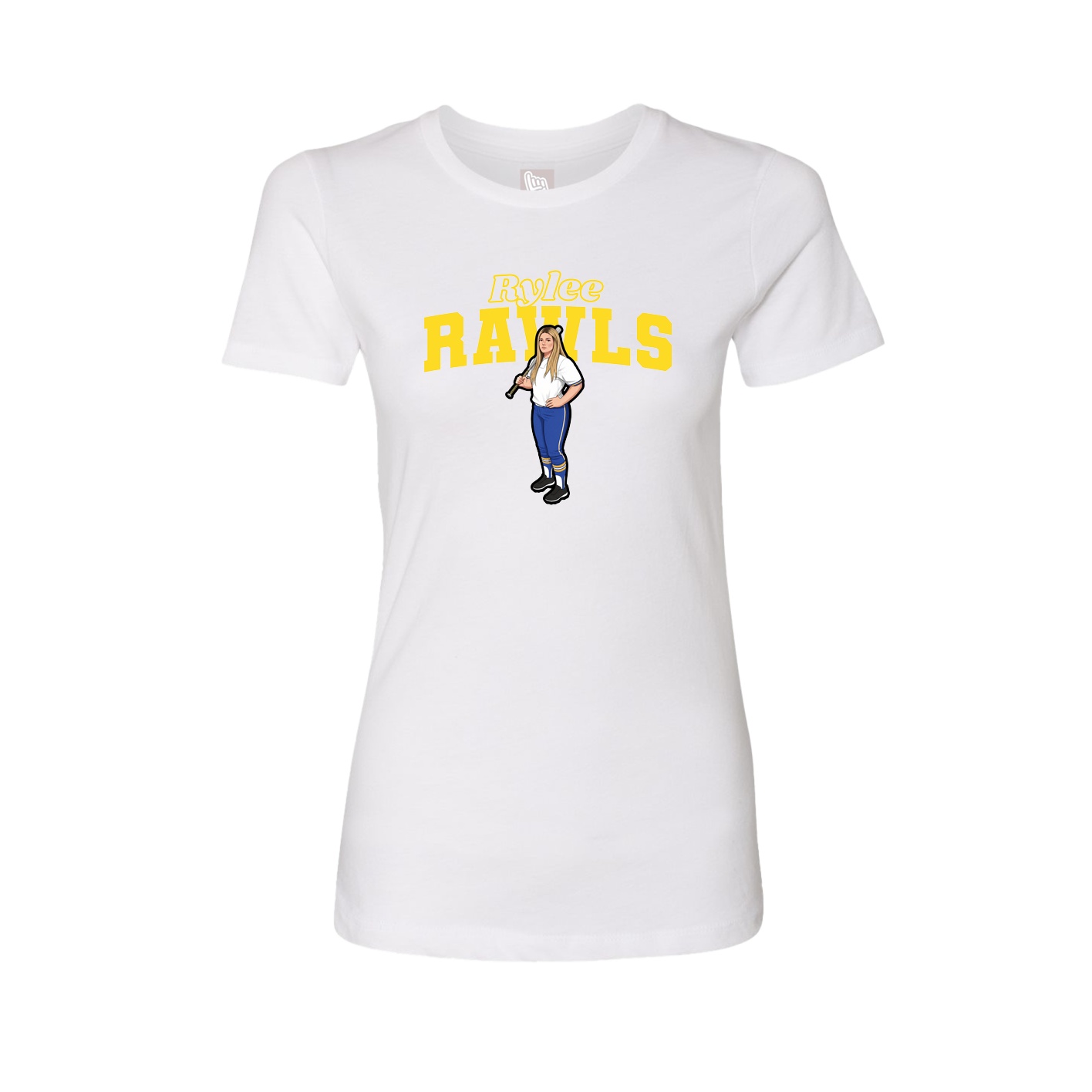Fitted Women's Tee — Name Arch in White