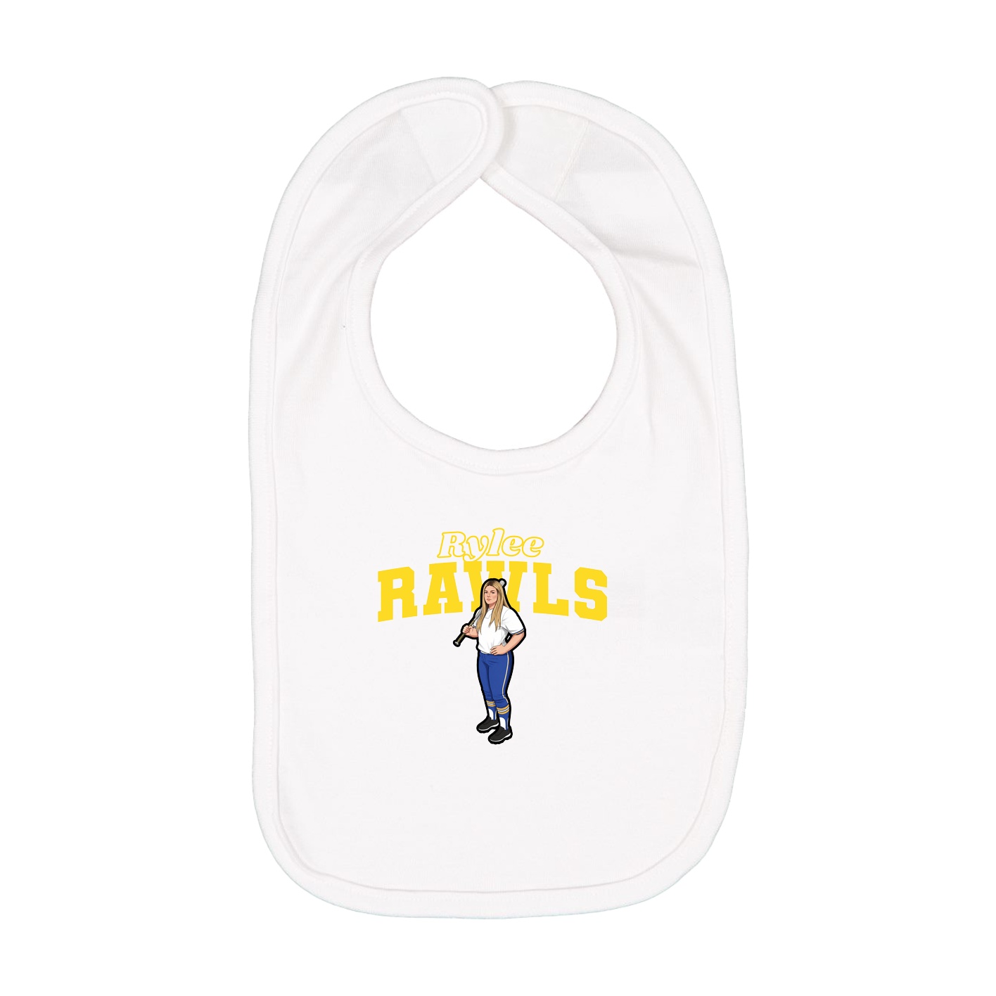 Infant Bib — Name Arch in White