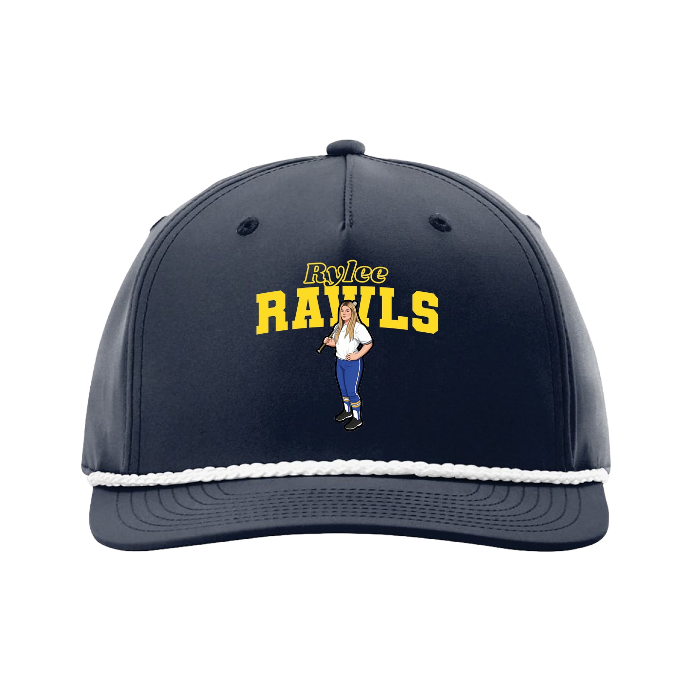 Five-Panel Classic Rope Cap — Name Arch in Navy