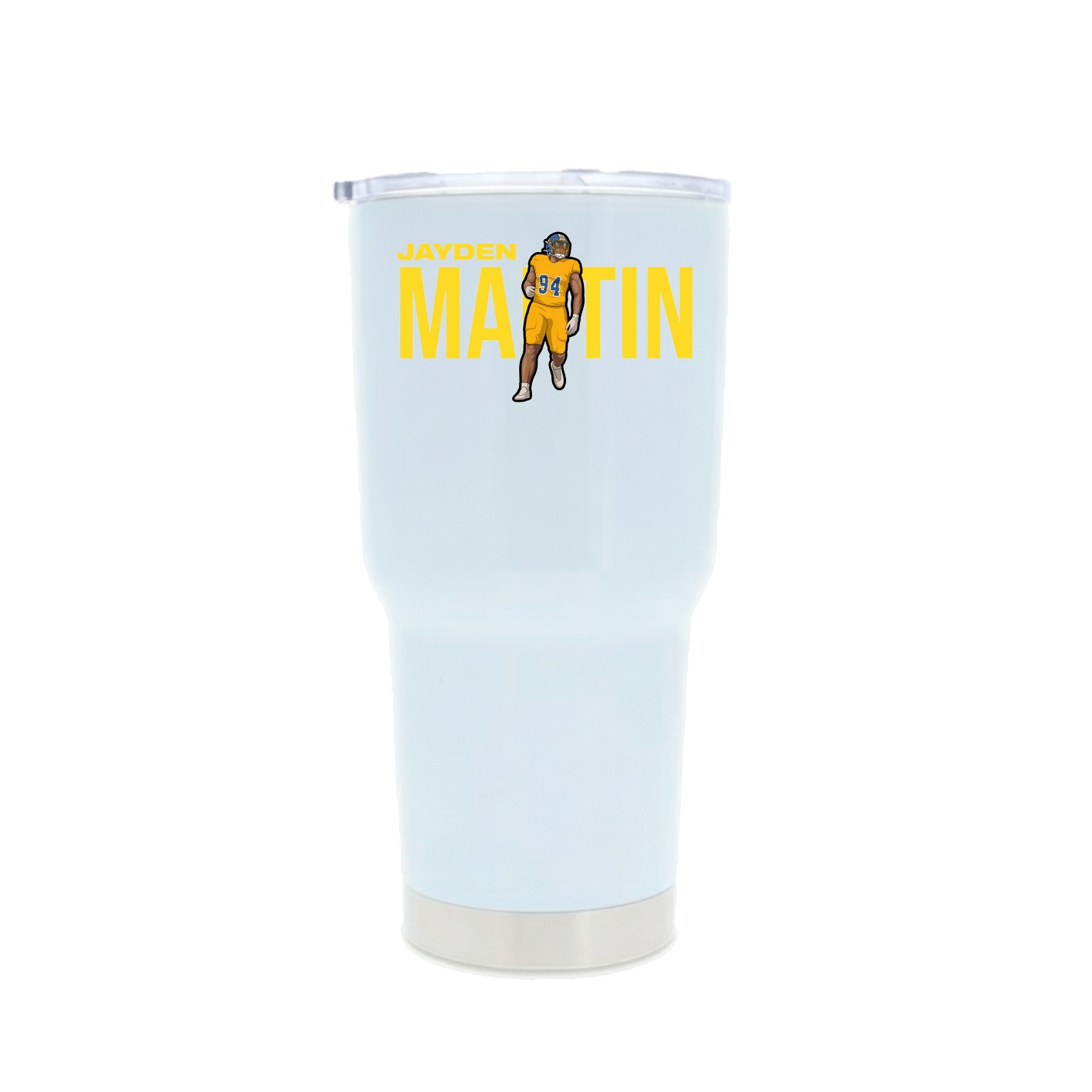 30oz Stainless Steel Tumbler — Player Name in White