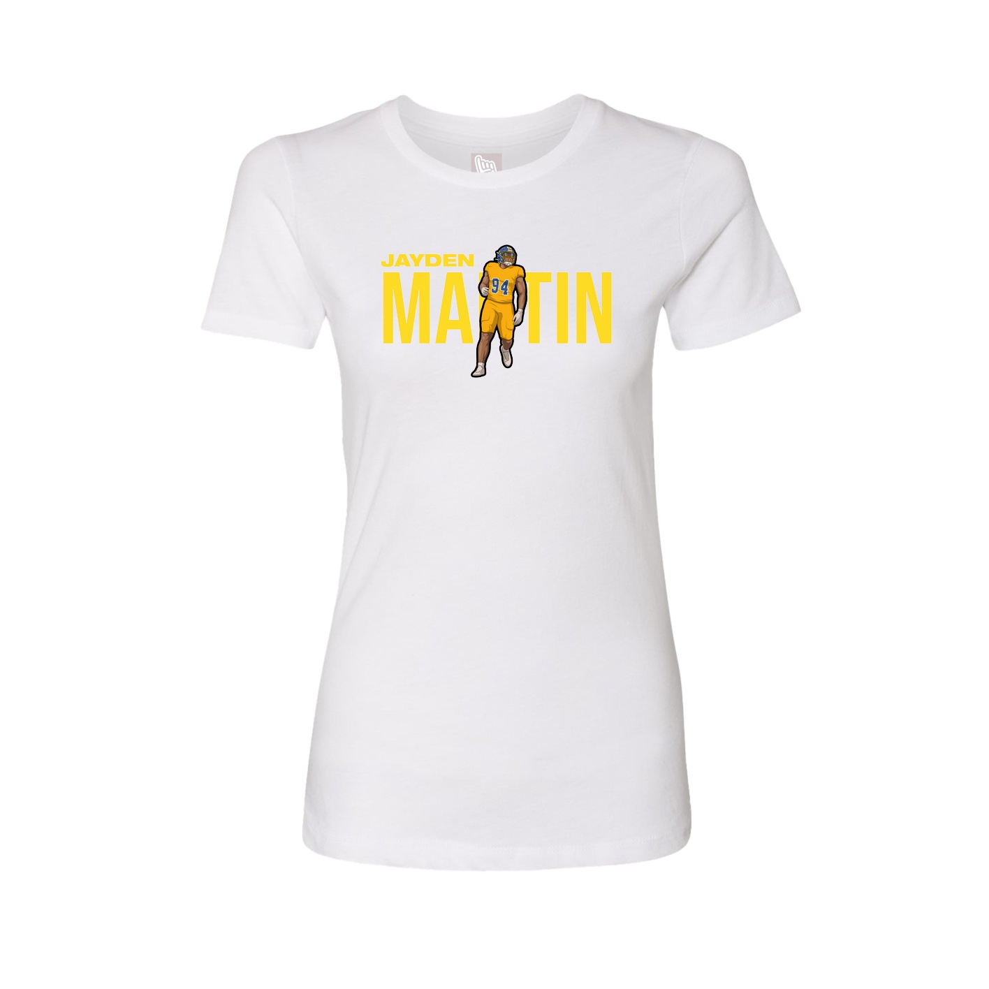 Fitted Women's Tee — Player Name in White