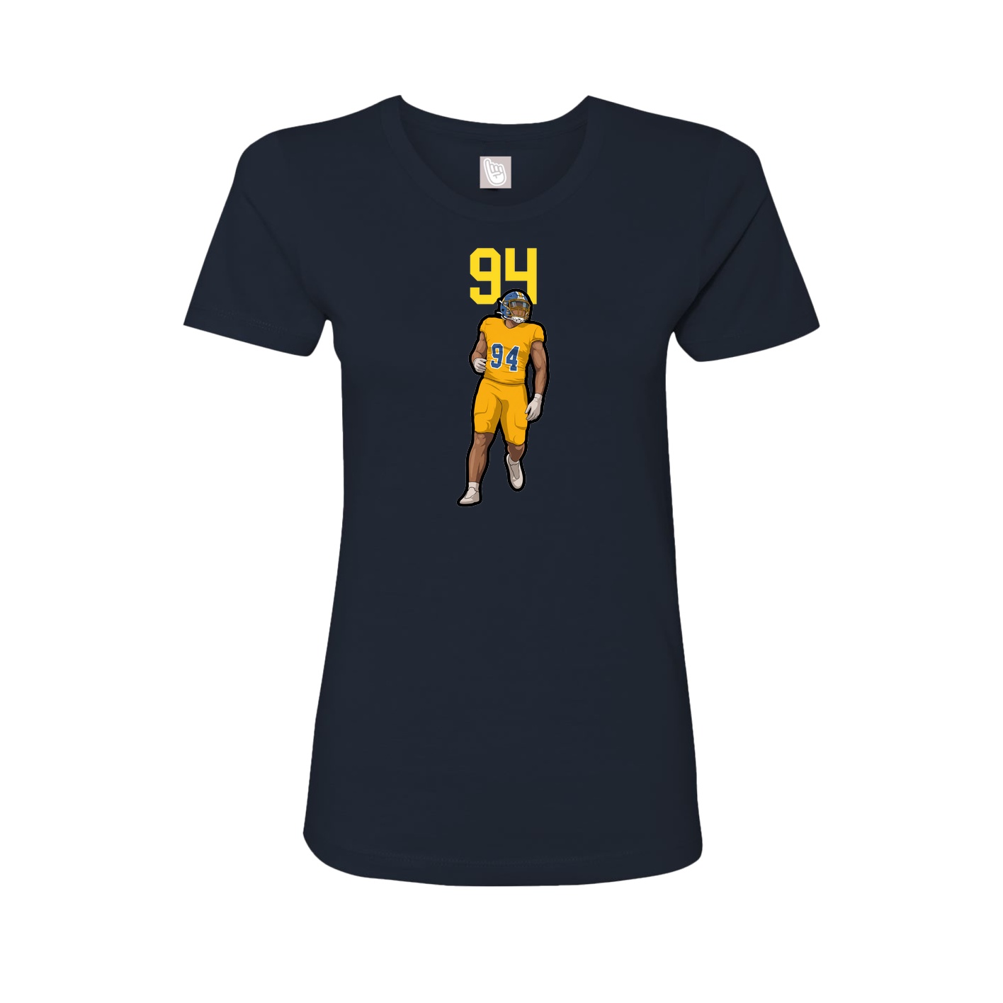 Fitted Women's Tee — Number Top in Navy