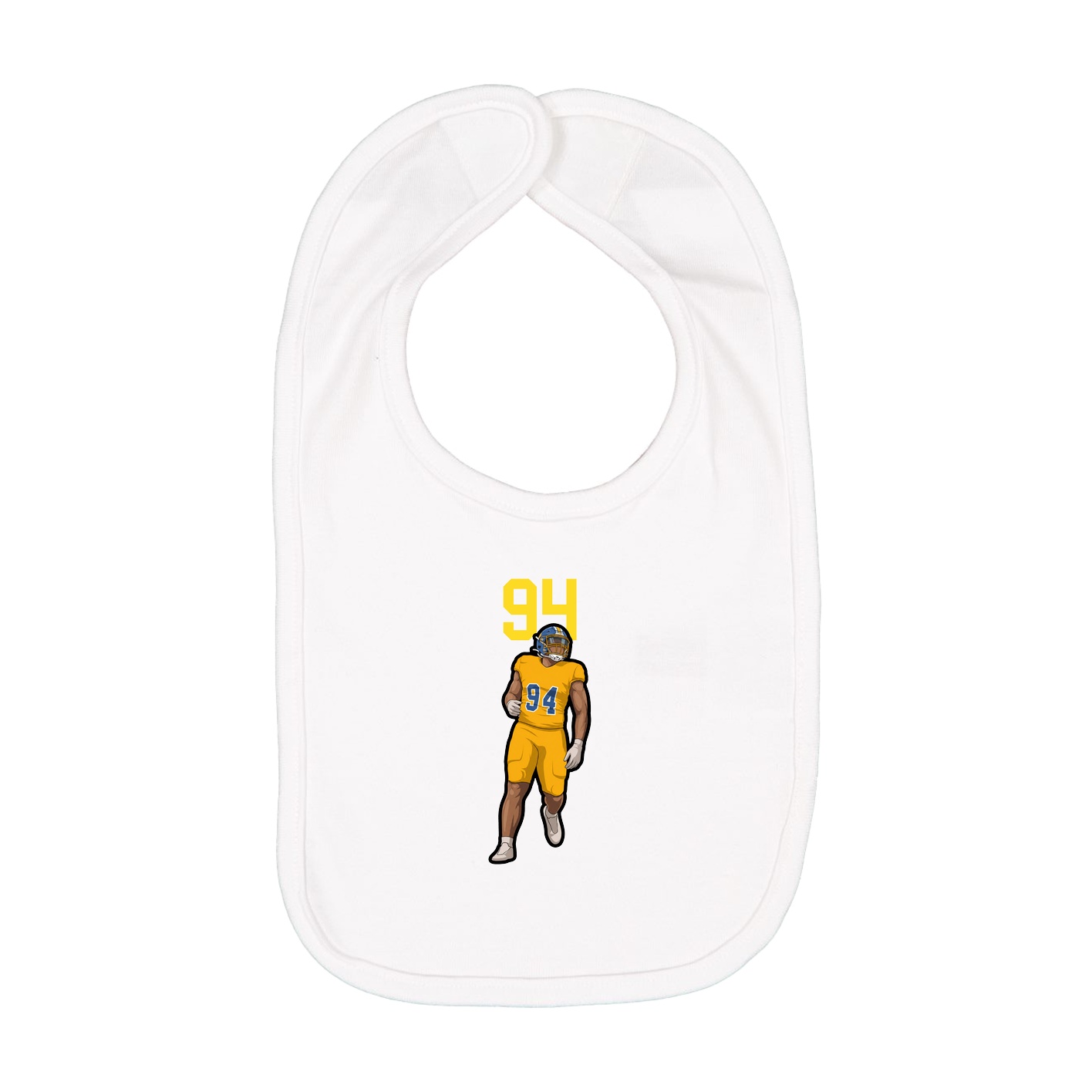 Infant Bib — Number Top in White