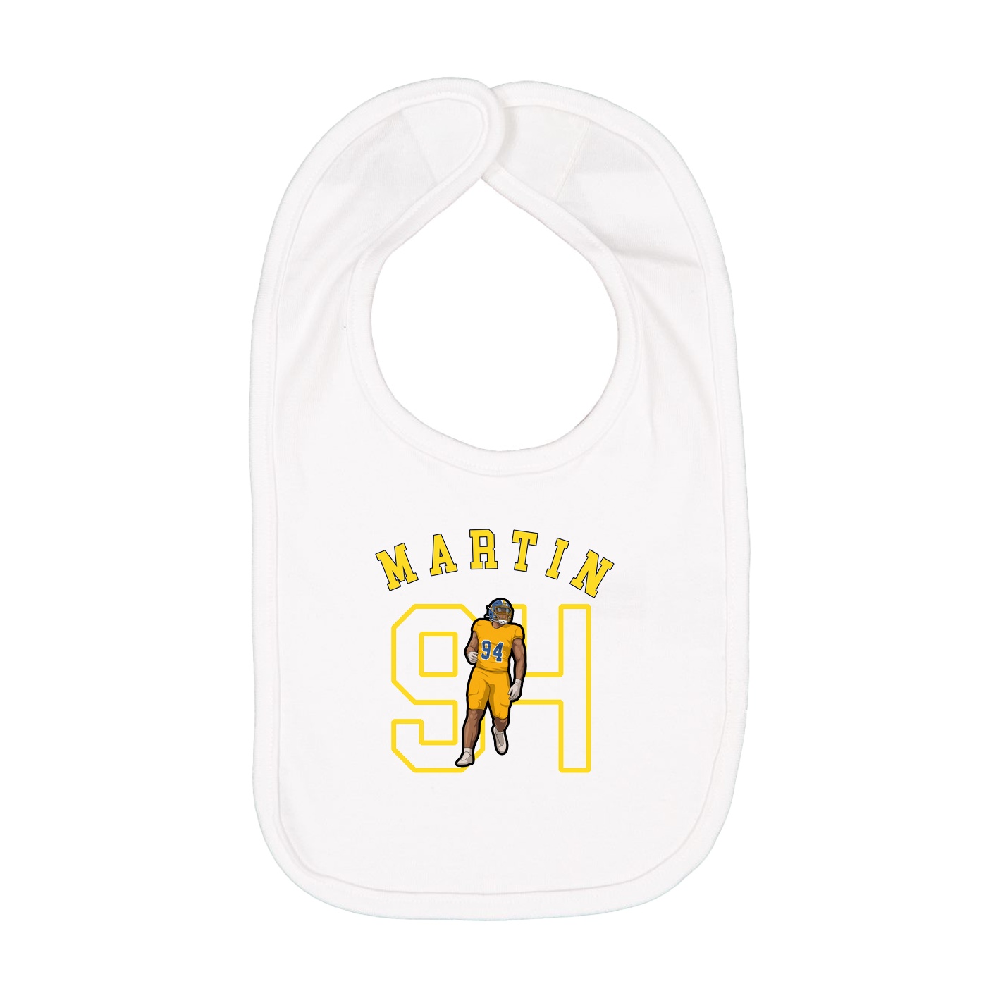 Infant Bib — Shirsey Arch in White