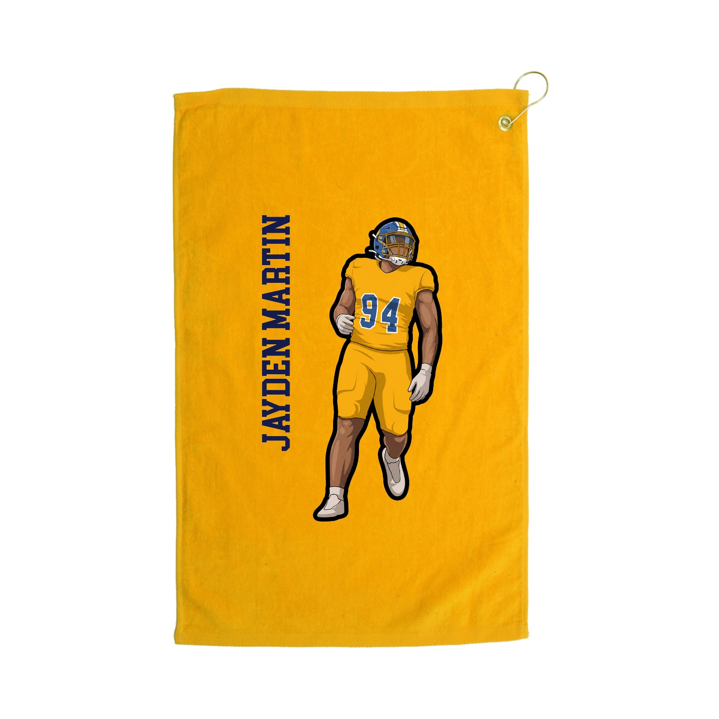 Golf Towel — Name Vertical in Gold