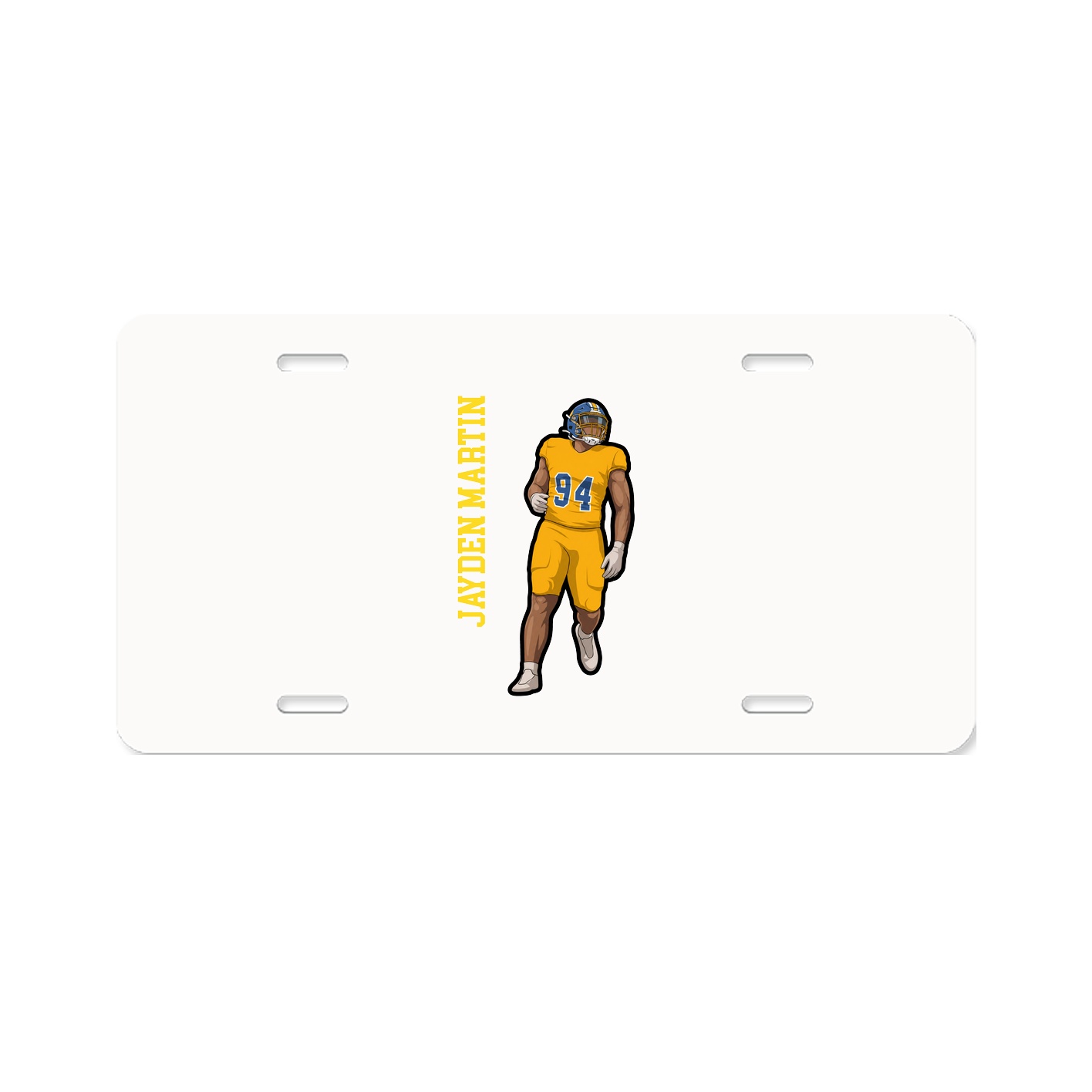 License Plate — Name Vertical in Classic