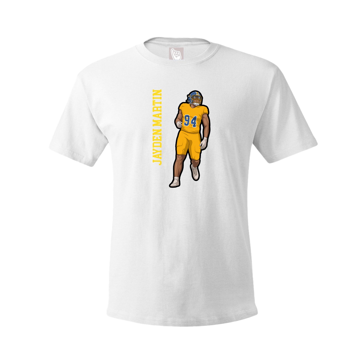 Tee — Name Vertical in White