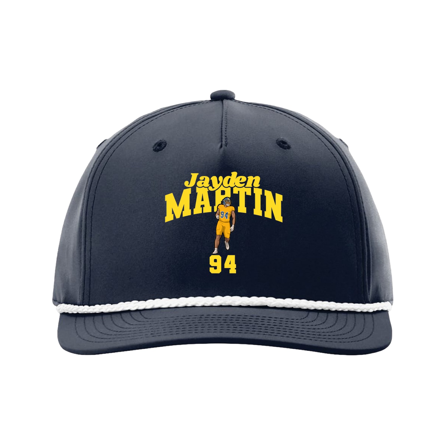 Five-Panel Classic Rope Cap — Signature Arch in Navy