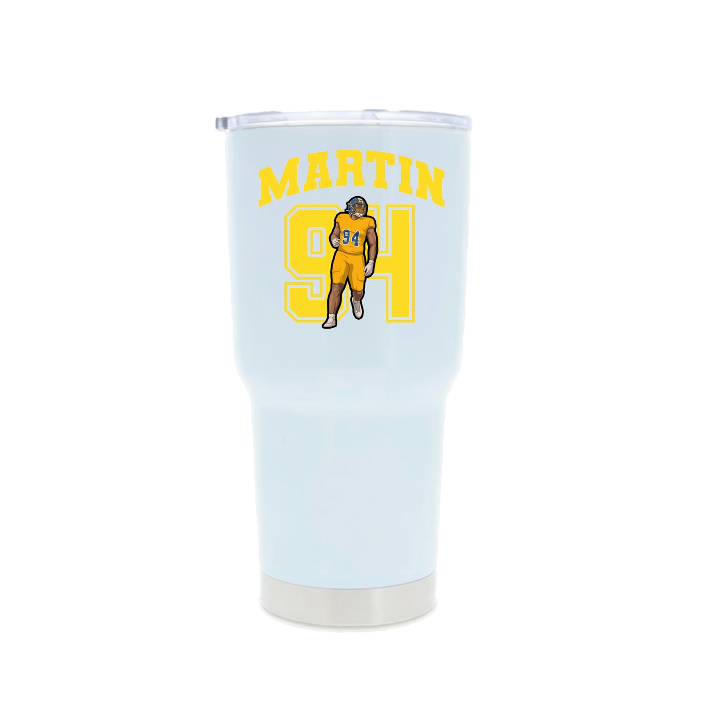 30oz Stainless Steel Tumbler — Number in White