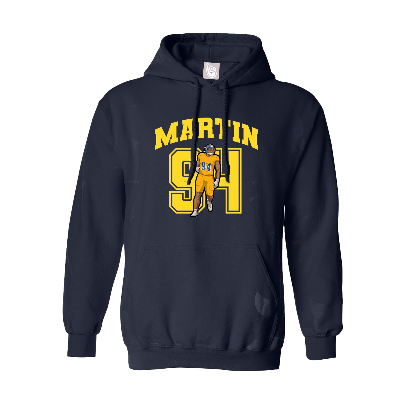 Youth Hoodie — Number in Navy