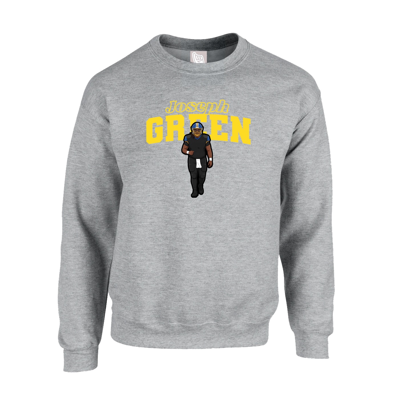Fleece Crew — Name Arch in Grey