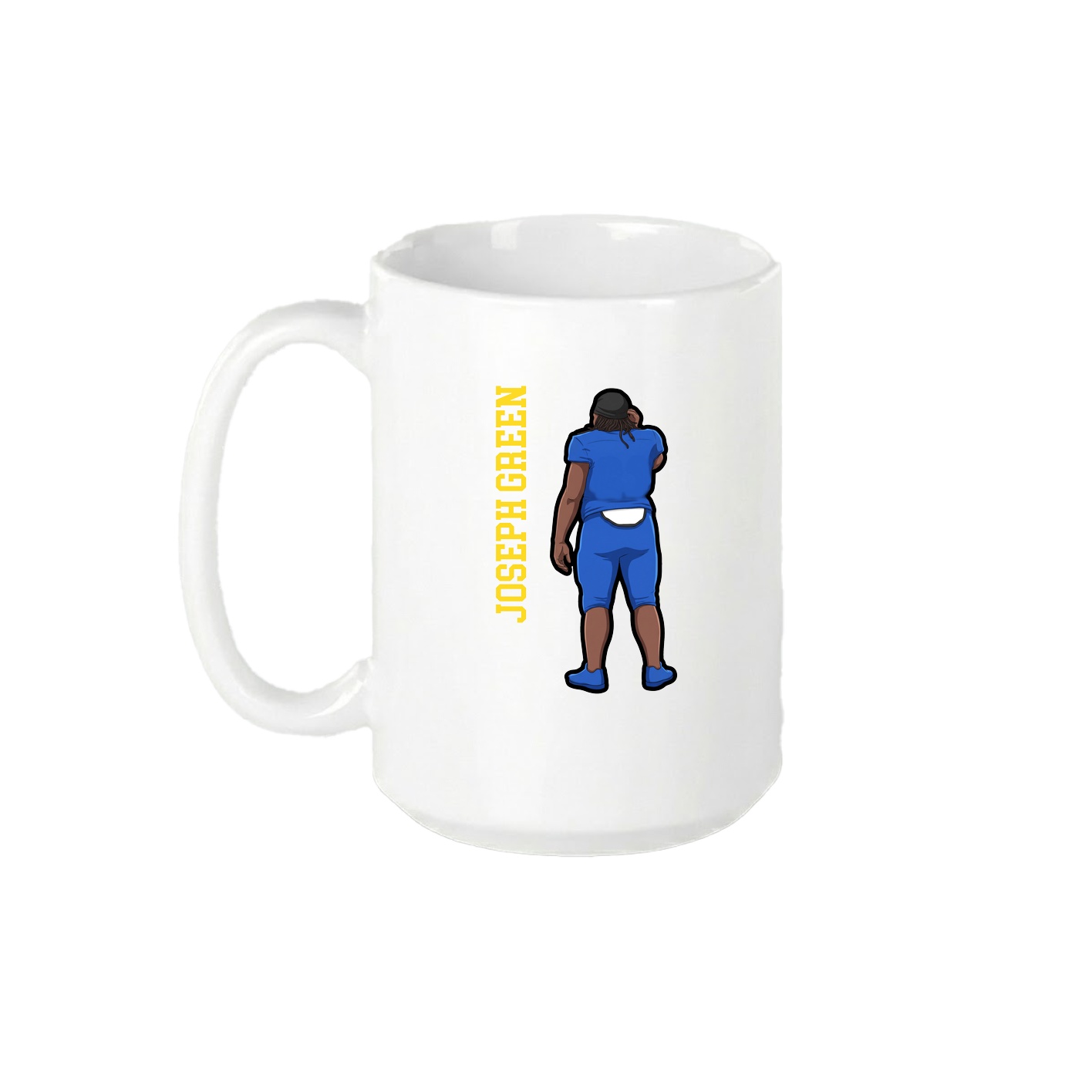 15oz Coffee Mug — Name Vertical in White