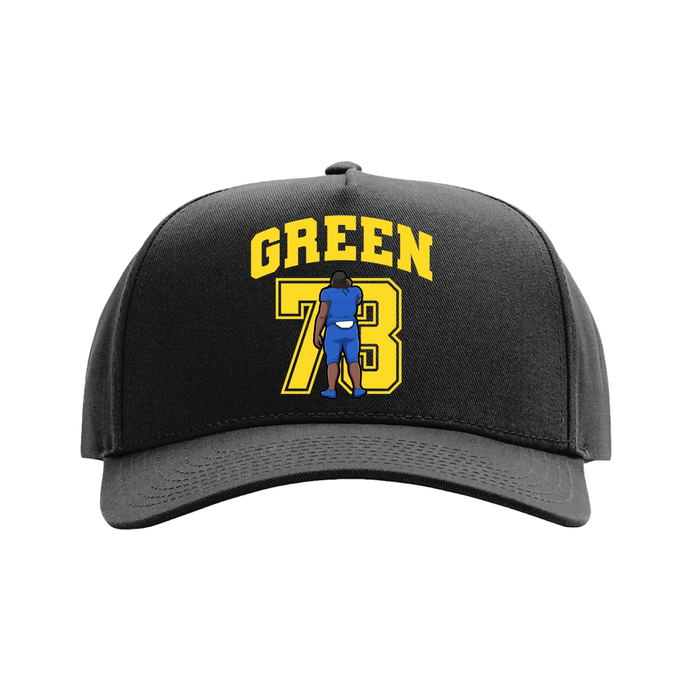 Full Fabric Five-Panel Champ Cap — Number in Black