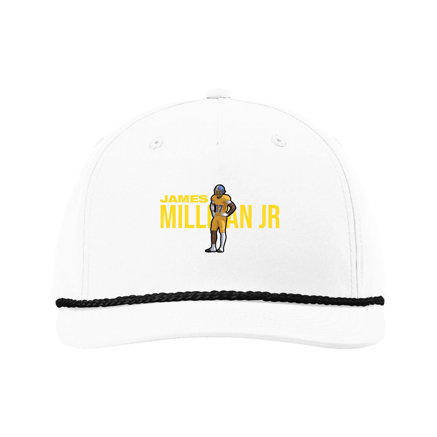 Five-Panel Classic Rope Cap — Player Name in White