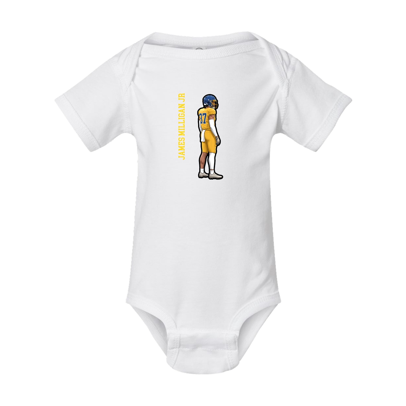 Baby Onesie — Name Vertical in White