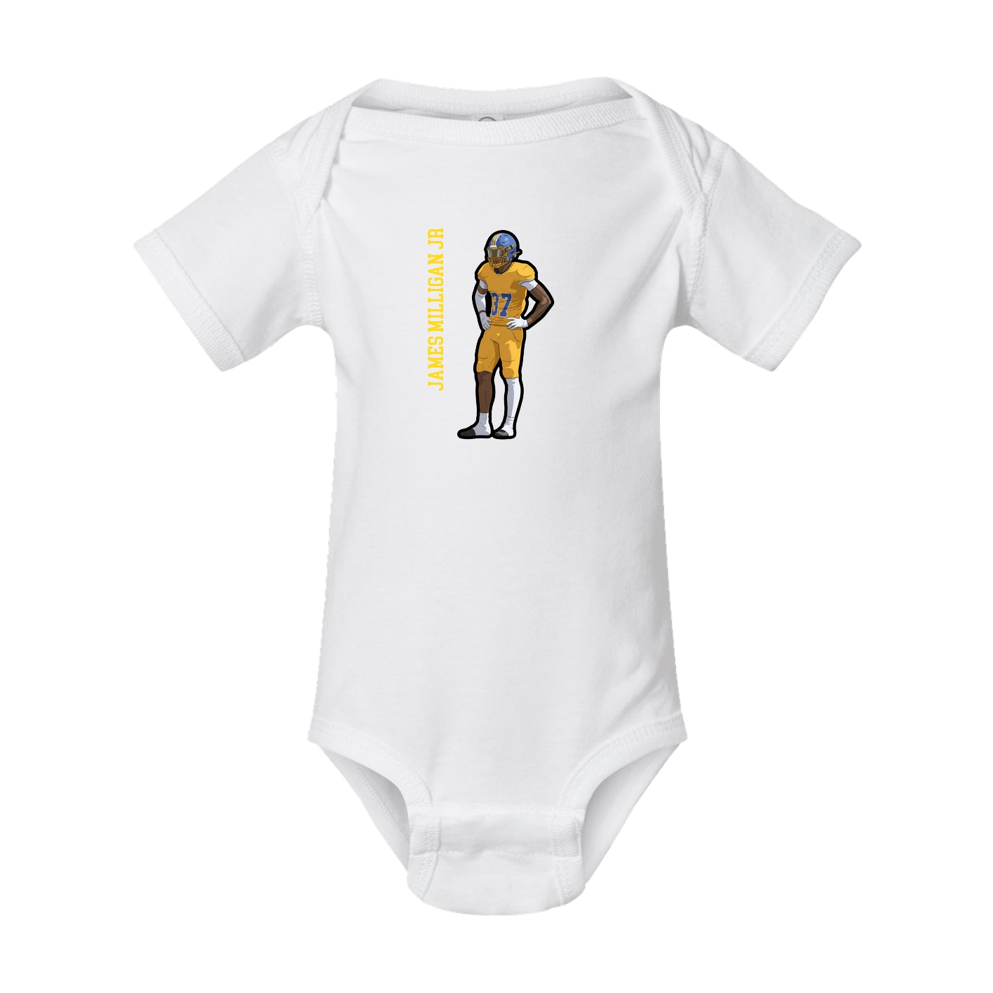 Baby Onesie — Name Vertical in White