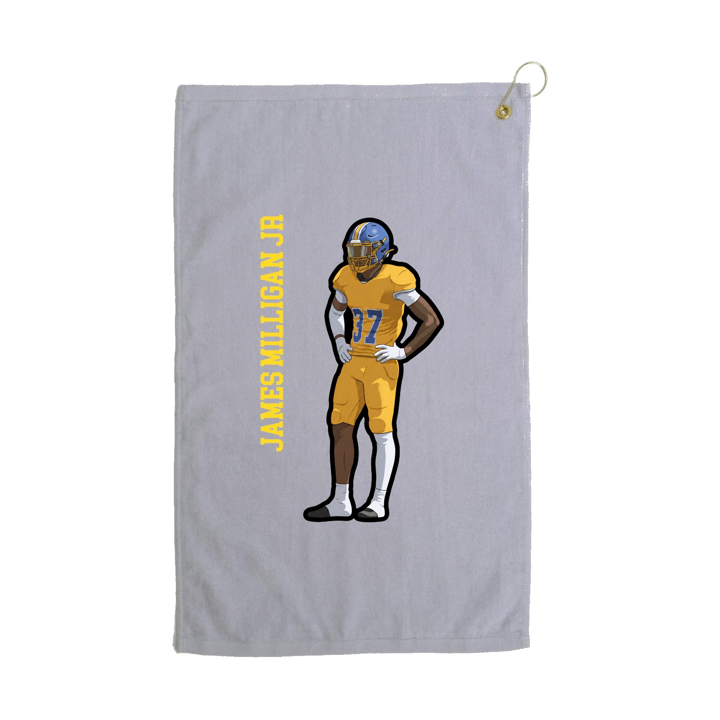 Golf Towel — Name Vertical in Grey