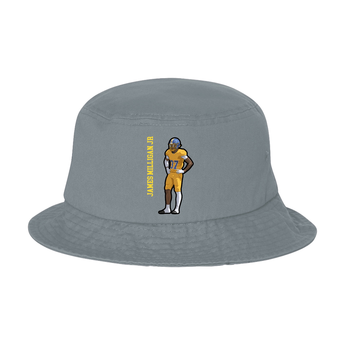 Bucket Cap — Name Vertical in Grey