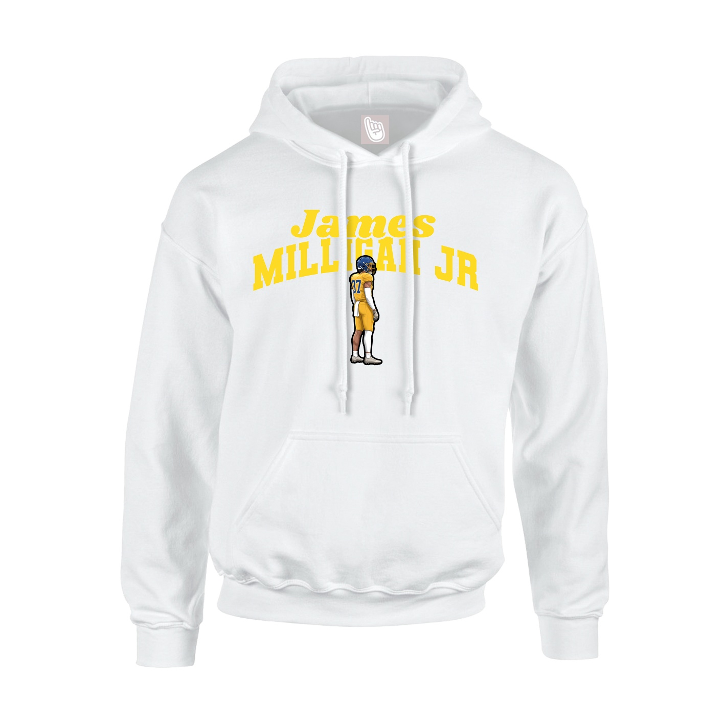 Youth Hoodie — Signature Arch in White
