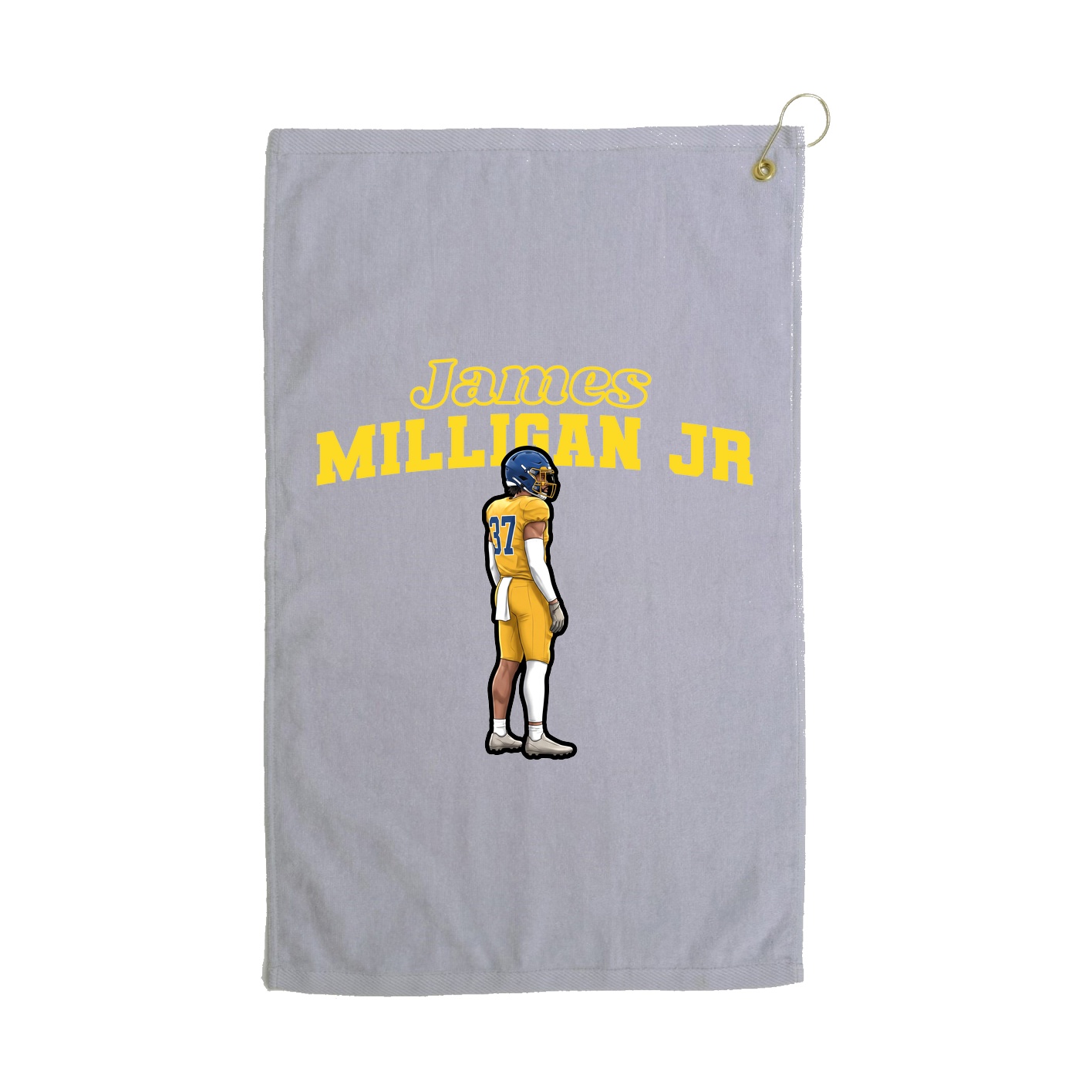 Golf Towel — Name Arch in Grey