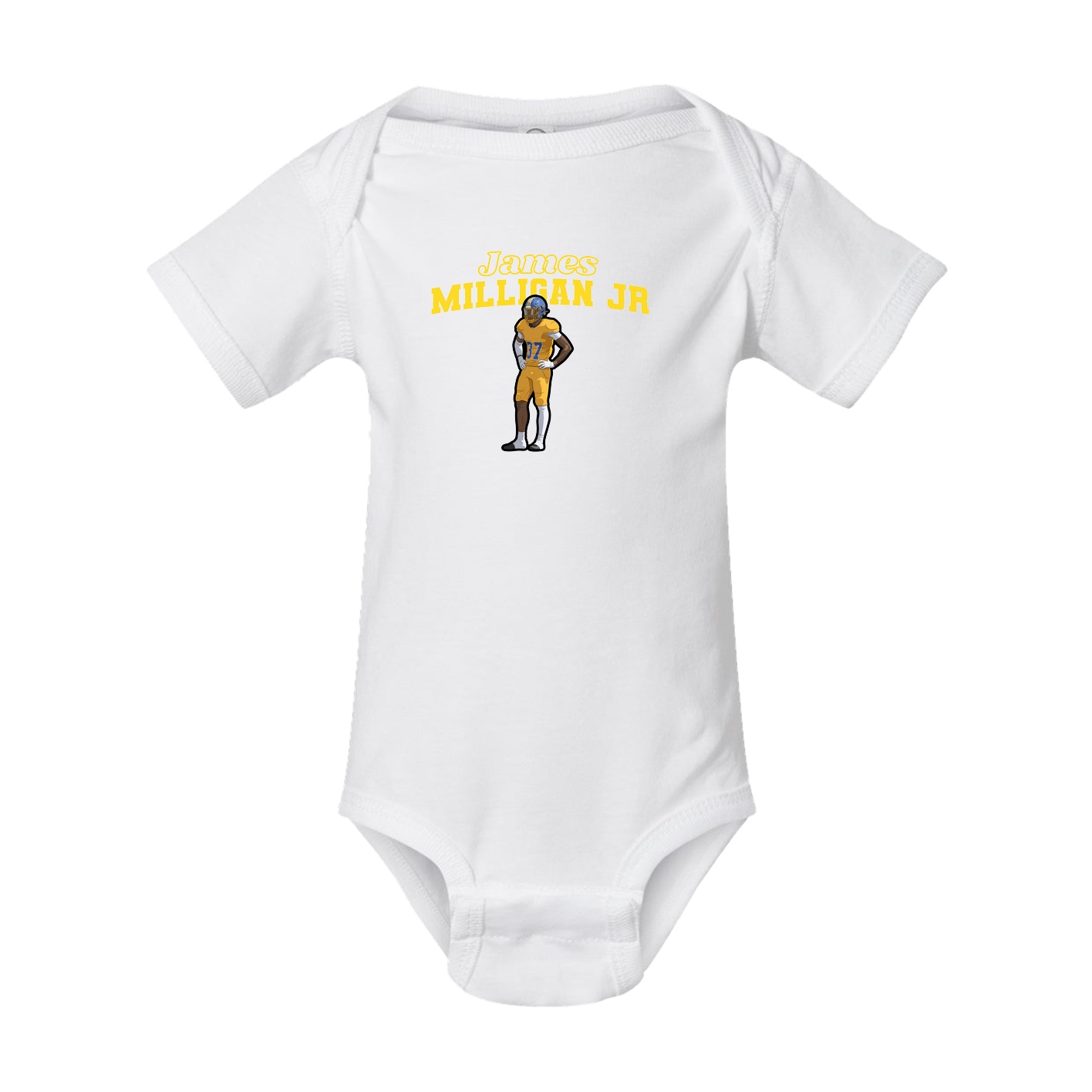 Baby Onesie — Name Arch in White