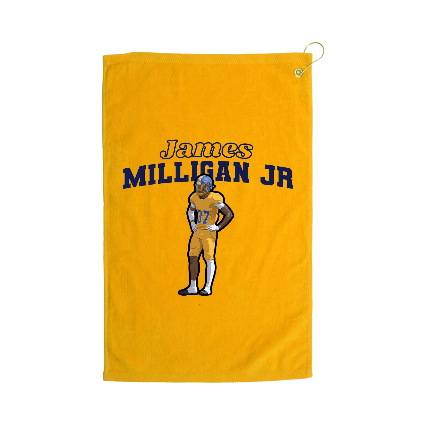 Golf Towel — Name Arch in Gold