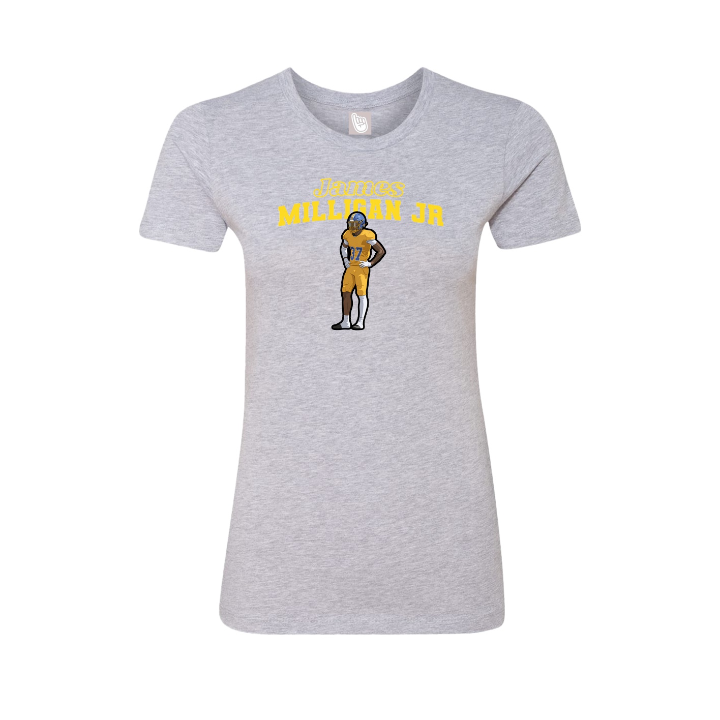 Fitted Women's Tee — Name Arch in Grey