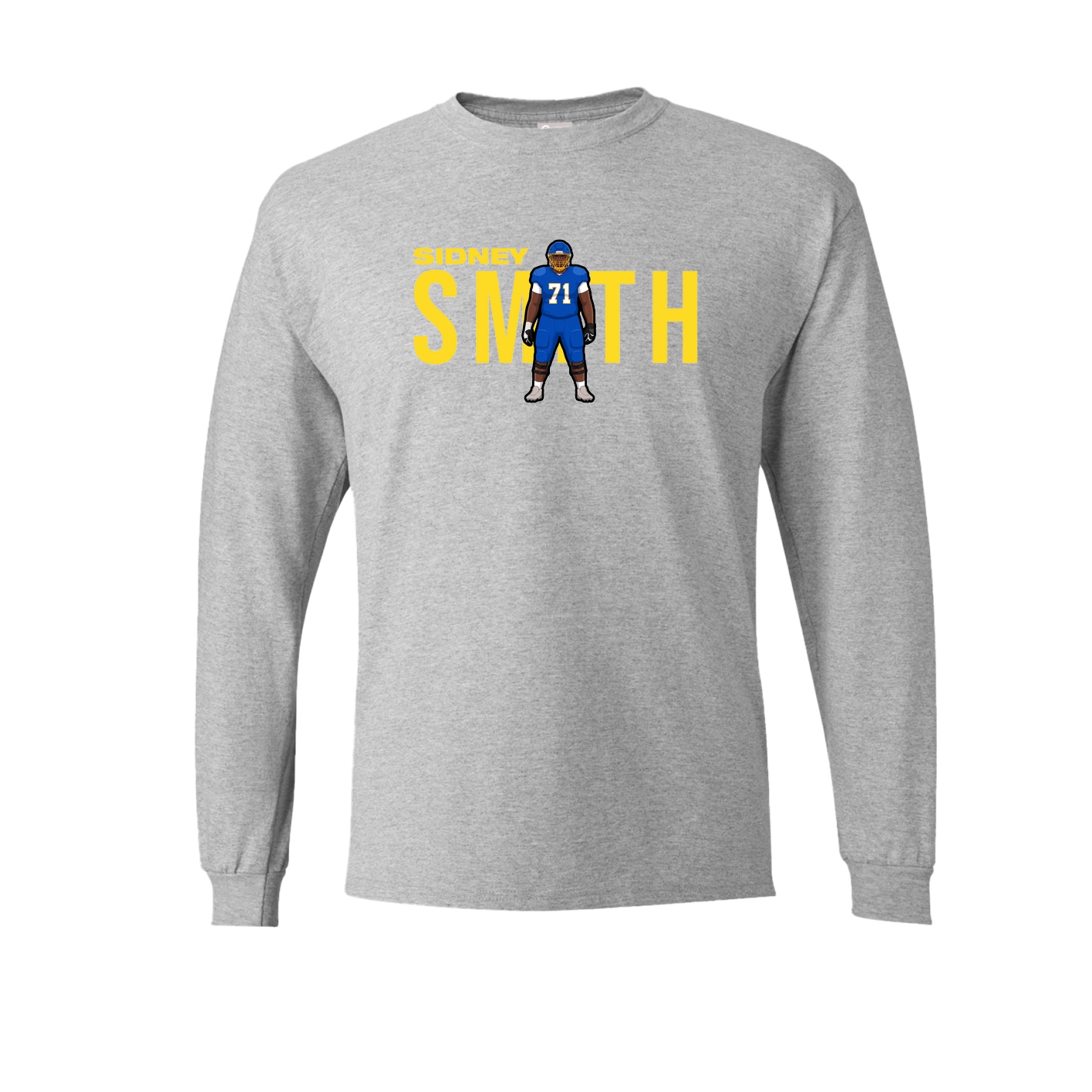 Long Sleeve Tee — Player Name in Grey
