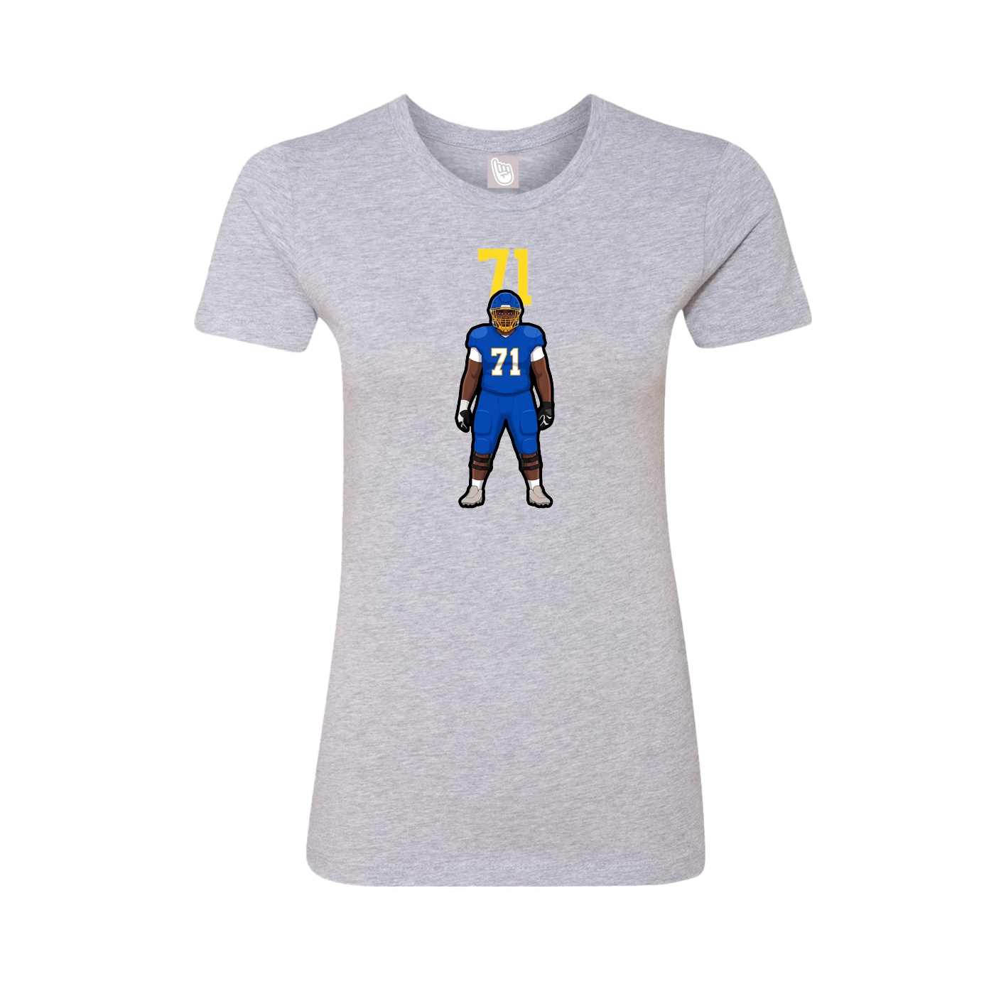 Fitted Women's Tee — Number Top in Grey