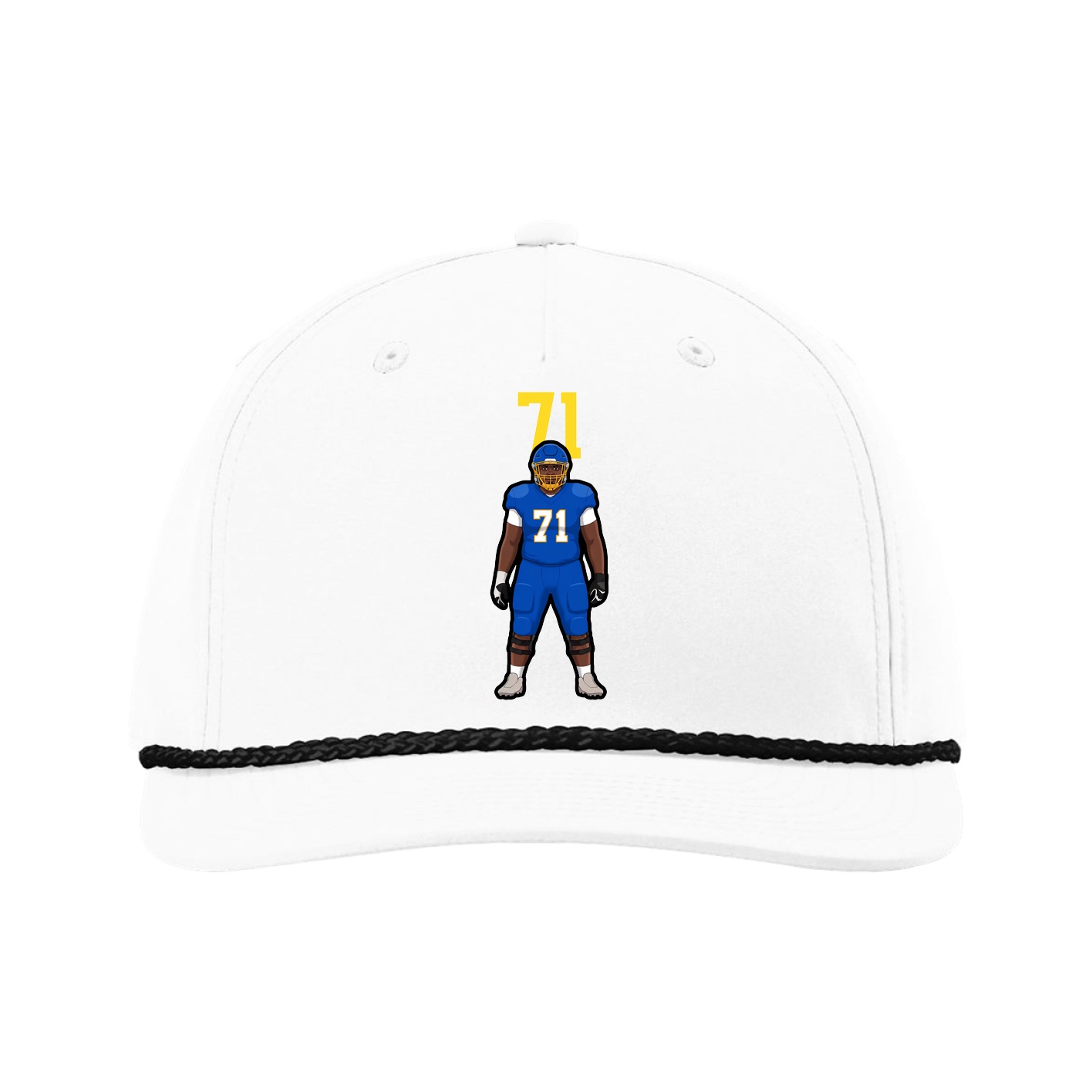 Five-Panel Classic Rope Cap — Number Top in White