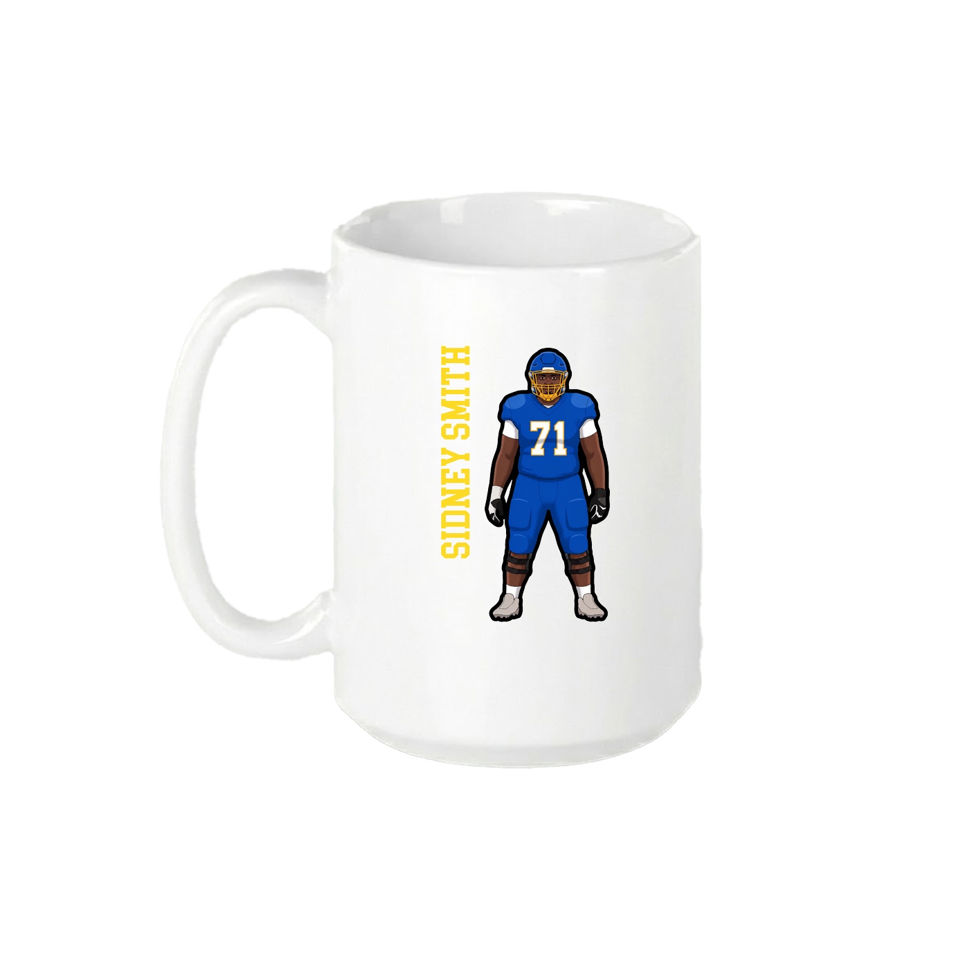 15oz Coffee Mug — Name Vertical in White