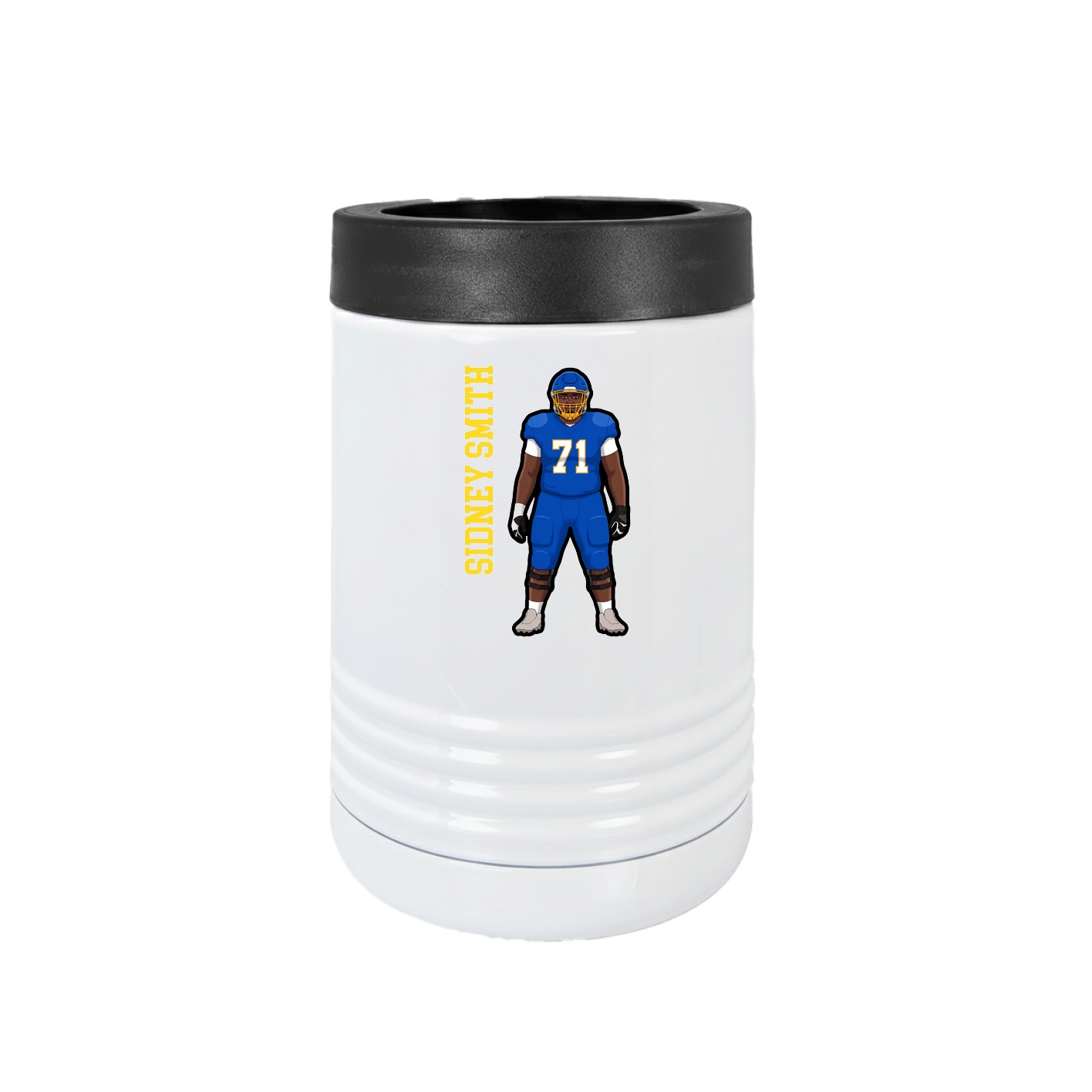 Beverage Holder — Name Vertical in White