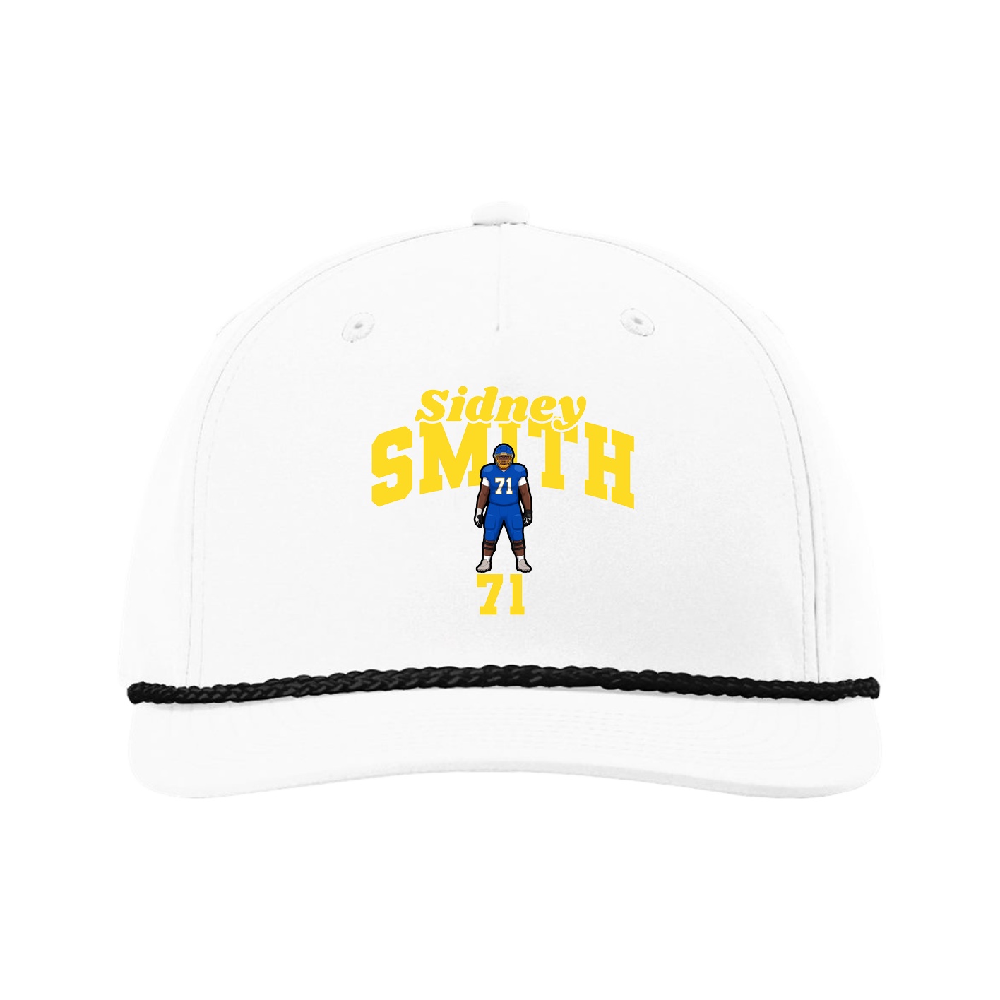 Five-Panel Classic Rope Cap — Signature Arch in White