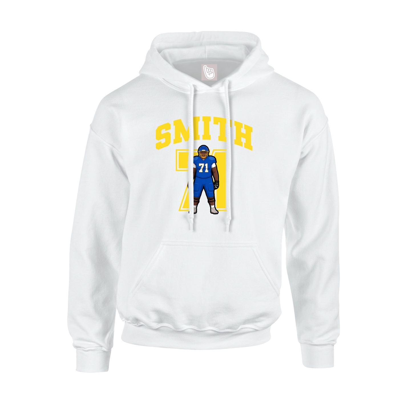 Youth Hoodie — Number in White