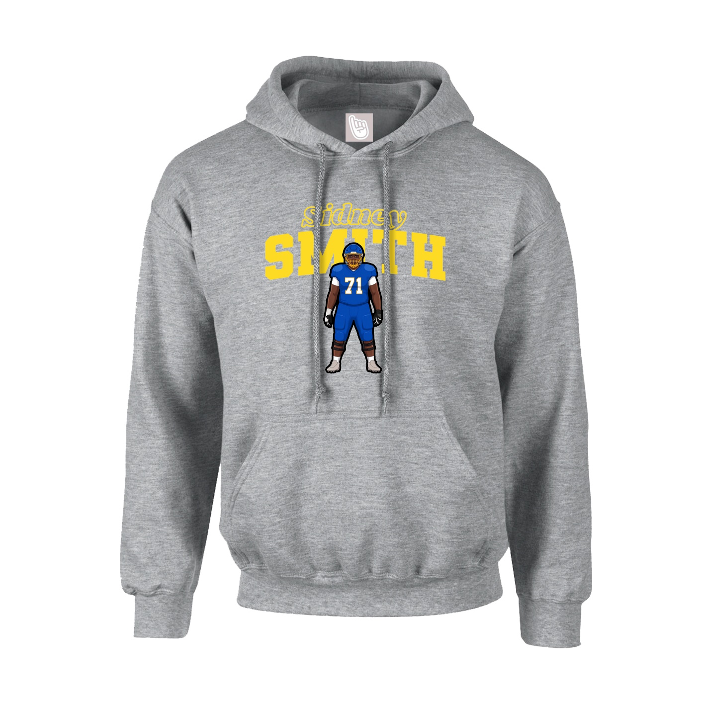 Youth Hoodie — Name Arch in Grey