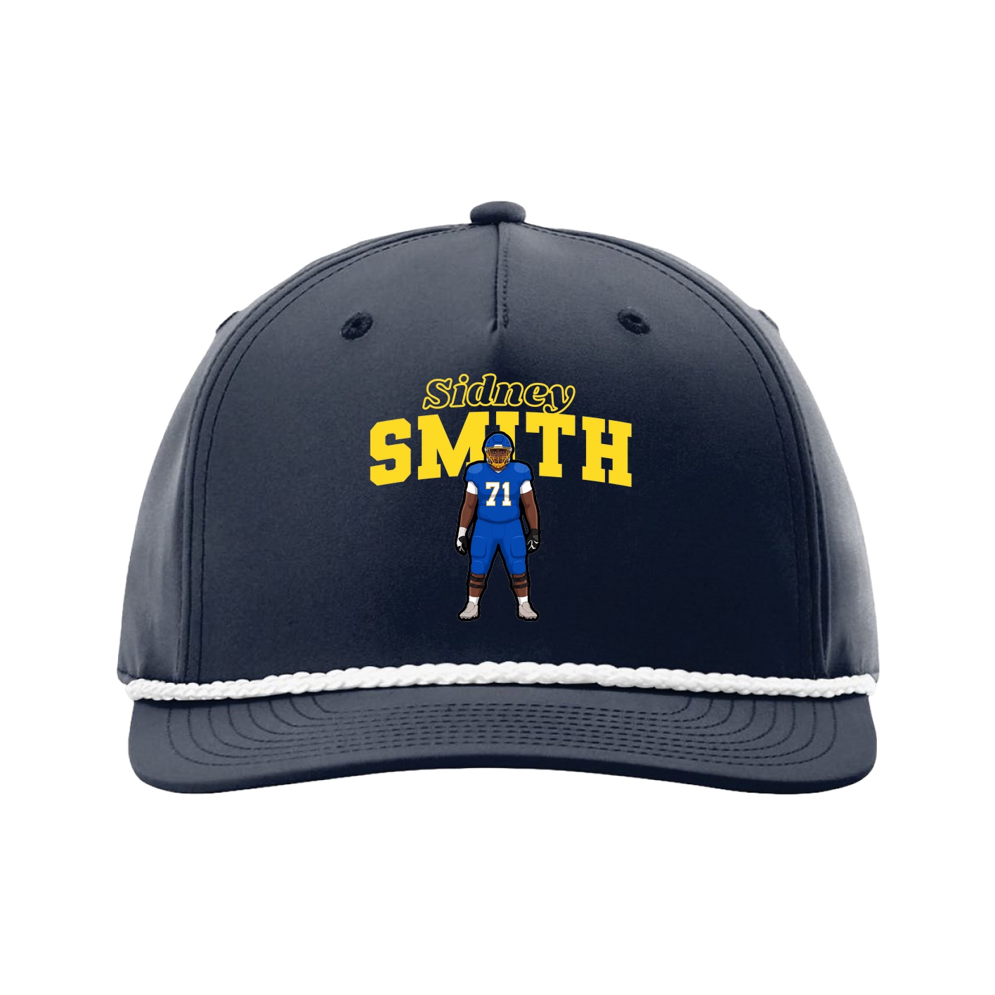 Five-Panel Classic Rope Cap — Name Arch in Navy