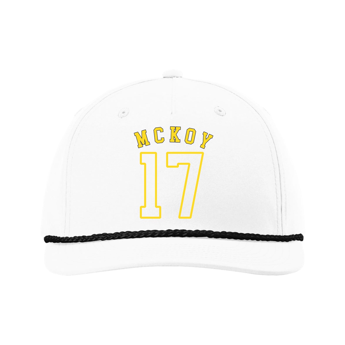 Five-Panel Classic Rope Cap — Shirsey Arch in White