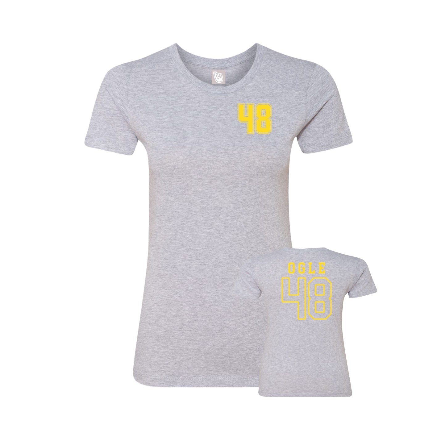 Fitted Women's Tee — Chest Back in Grey